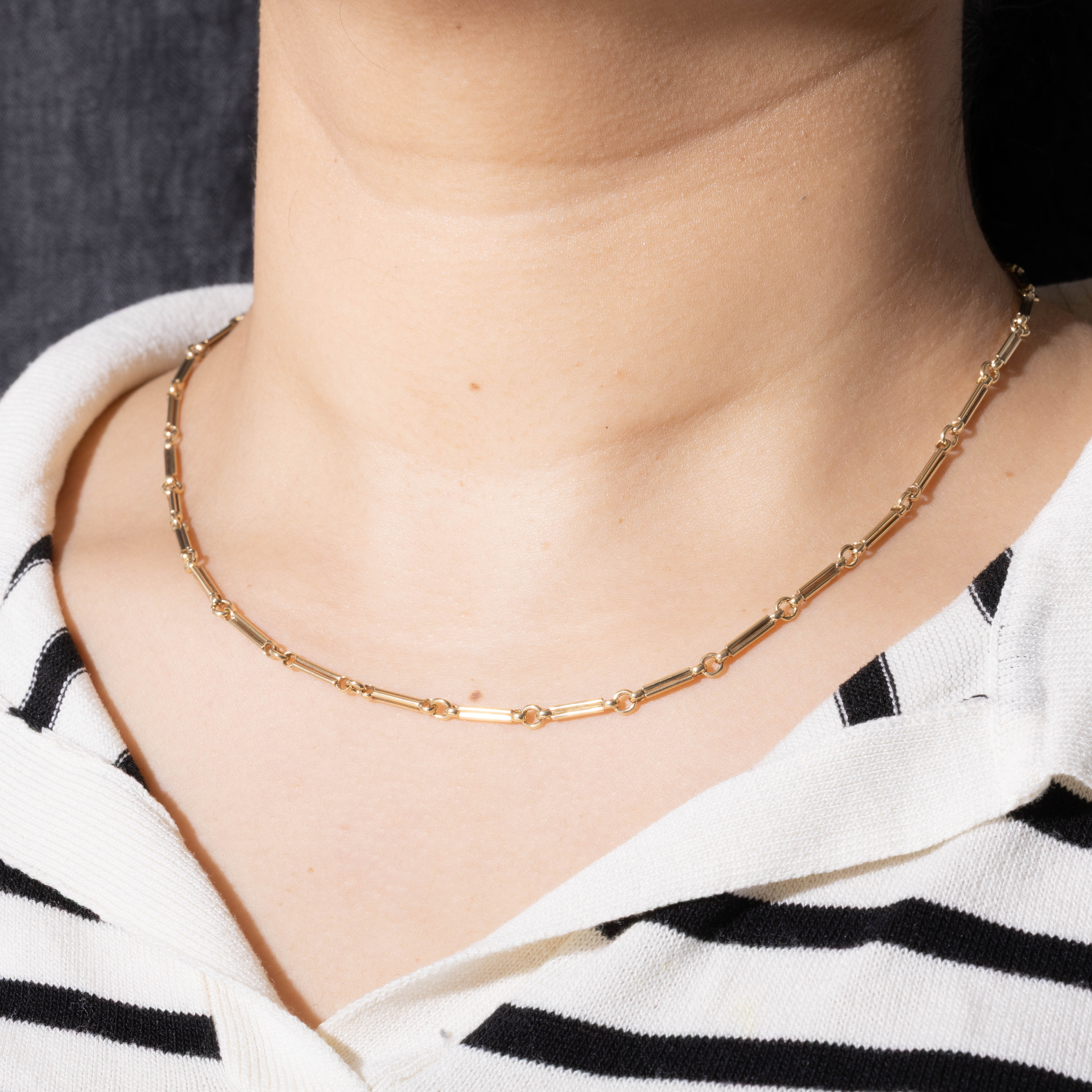 14k Trombone Link Chain | 16.5"