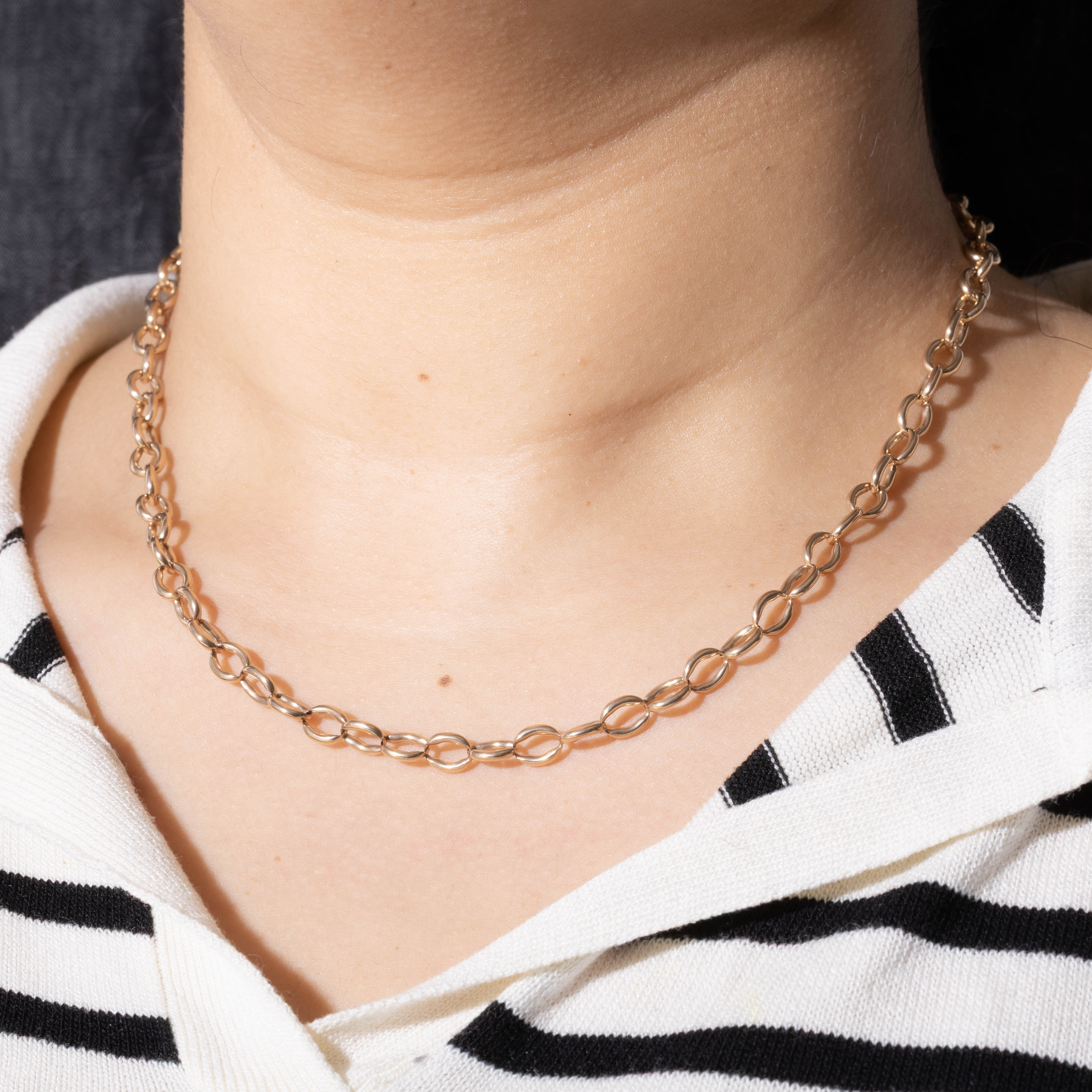 13k Large Cable Link Necklace | 17.5"