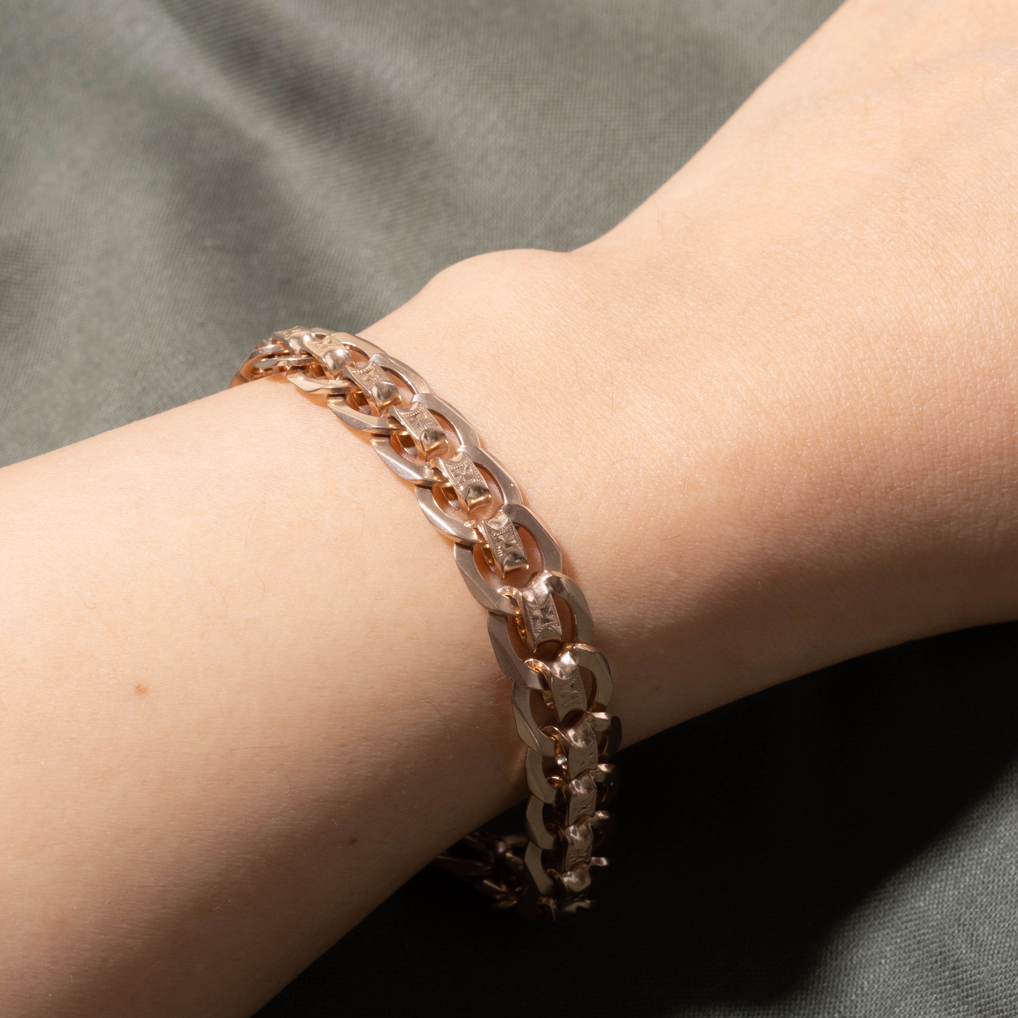 14k Rose Gold Large Bismark Link Chain | 9.5"
