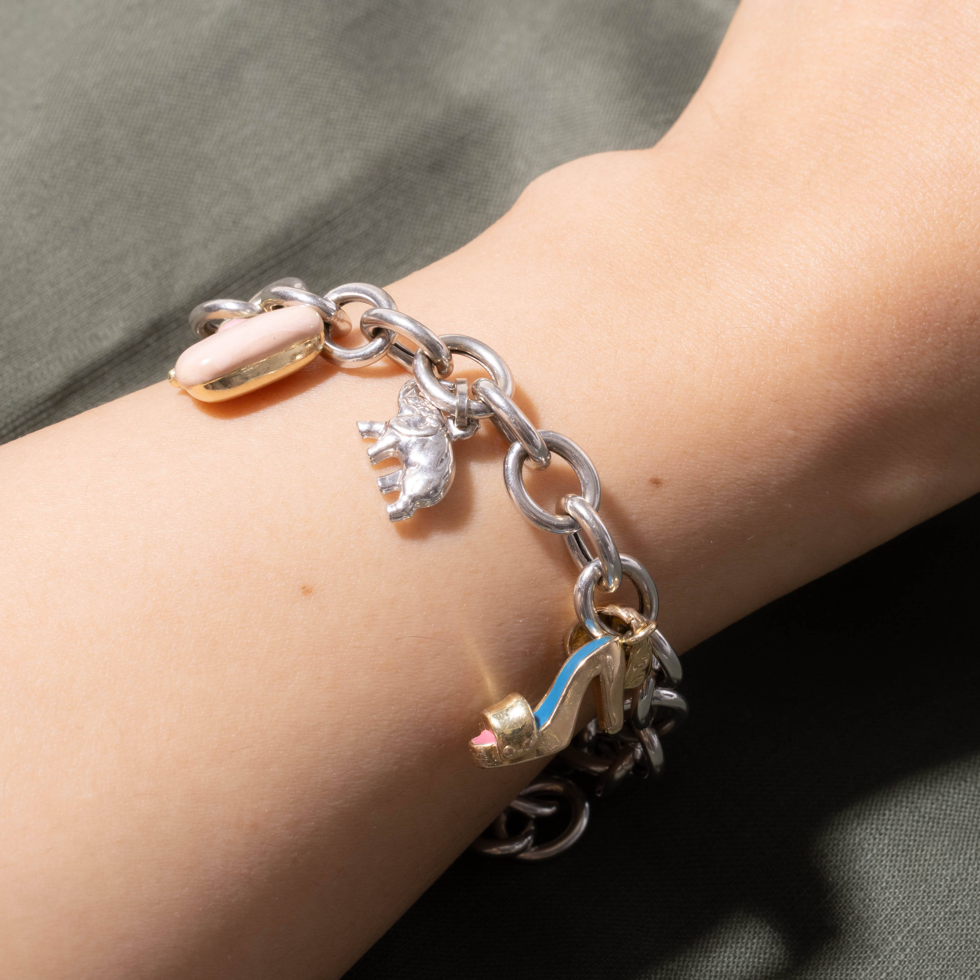 14k Heart, Animal & Shoe Charm Bracelet | 8"