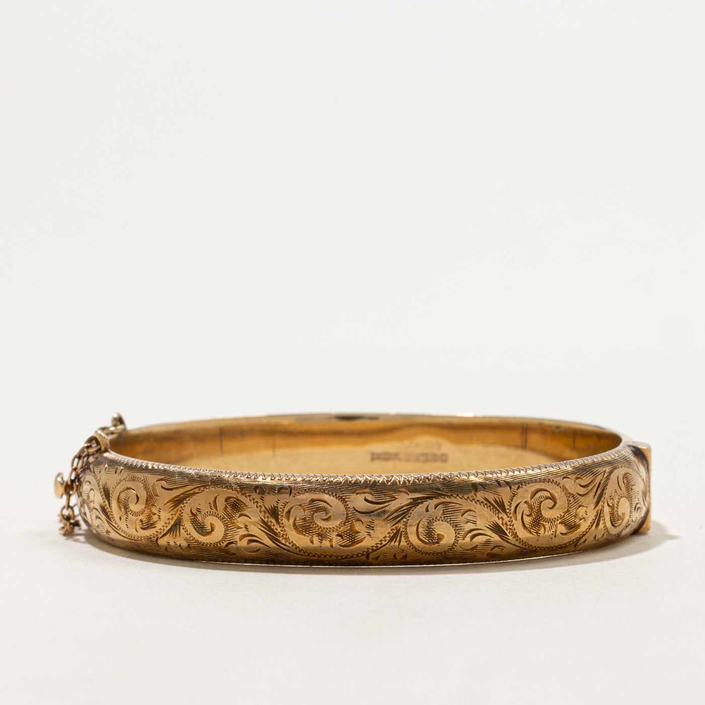 'B. Bros' 1966 Birmingham 9k  Engraved Bangle | 10.25mm | 9"