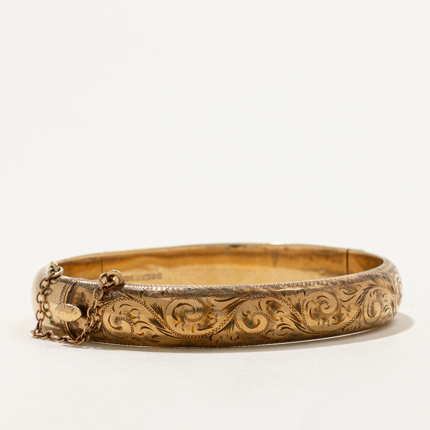 'B. Bros' 1966 Birmingham 9k  Engraved Bangle | 10.25mm | 9"