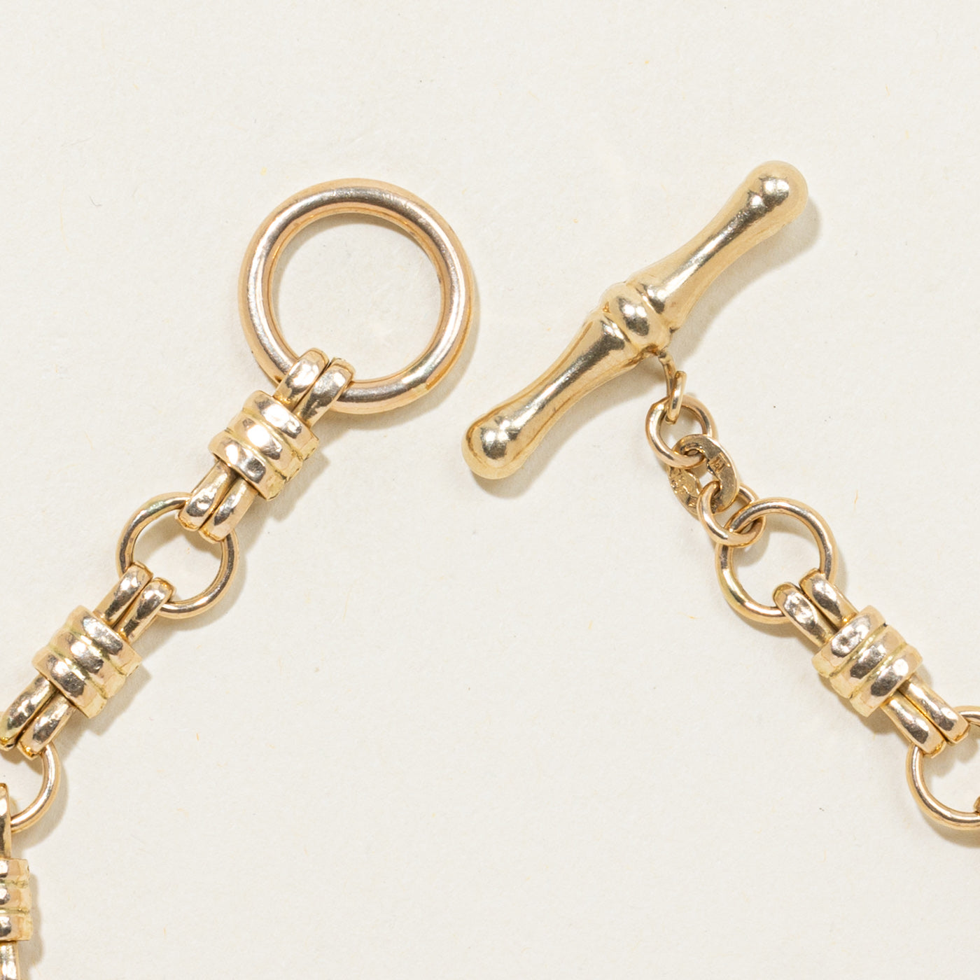 Italian 14k  Fancy Link Toggle Clasp Bracelet | 7.5"