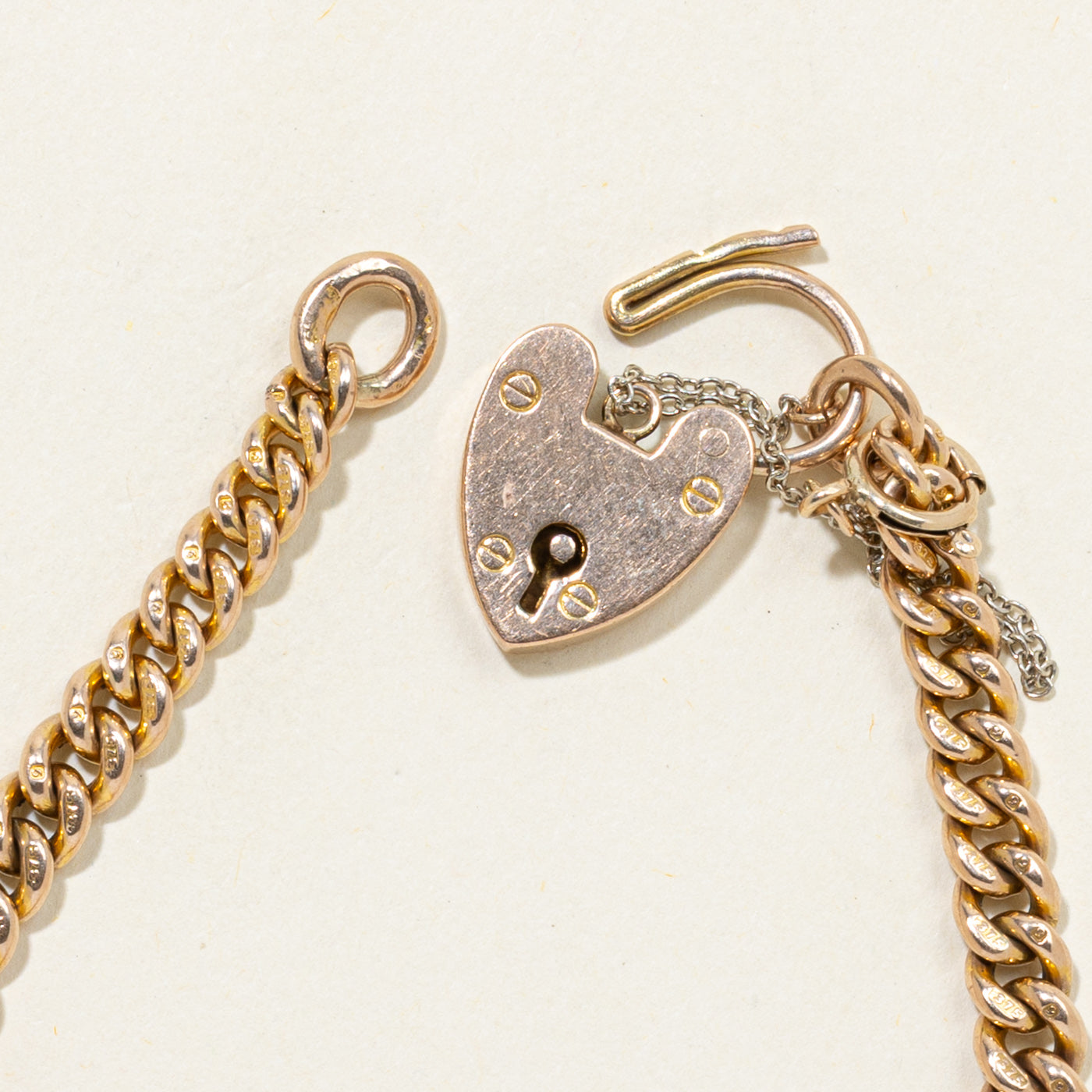 1912 Birmingham Heart Padlock Bracelet | 6.5"