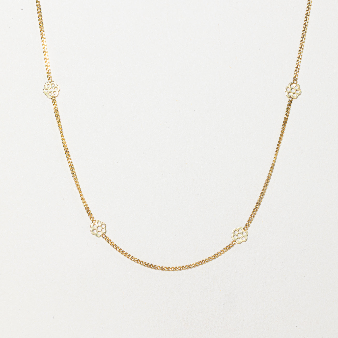 10k Satellite Honeycomb Pendant Necklace | 14"