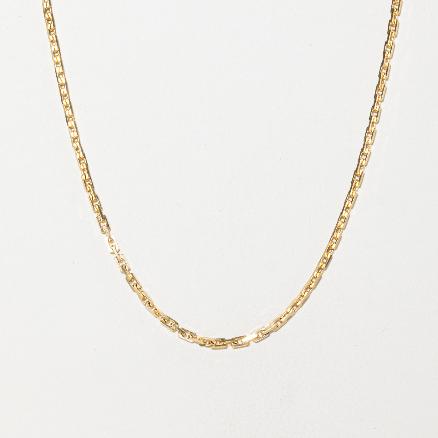 18k Modified Paperclip Chain Necklace | 2.4mm | 17"