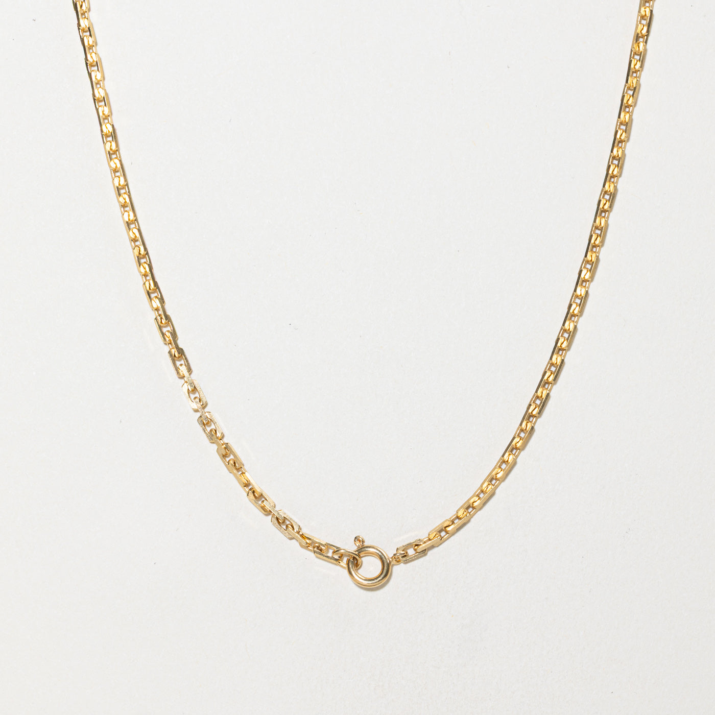 18k Modified Paperclip Chain Necklace | 2.4mm | 17"