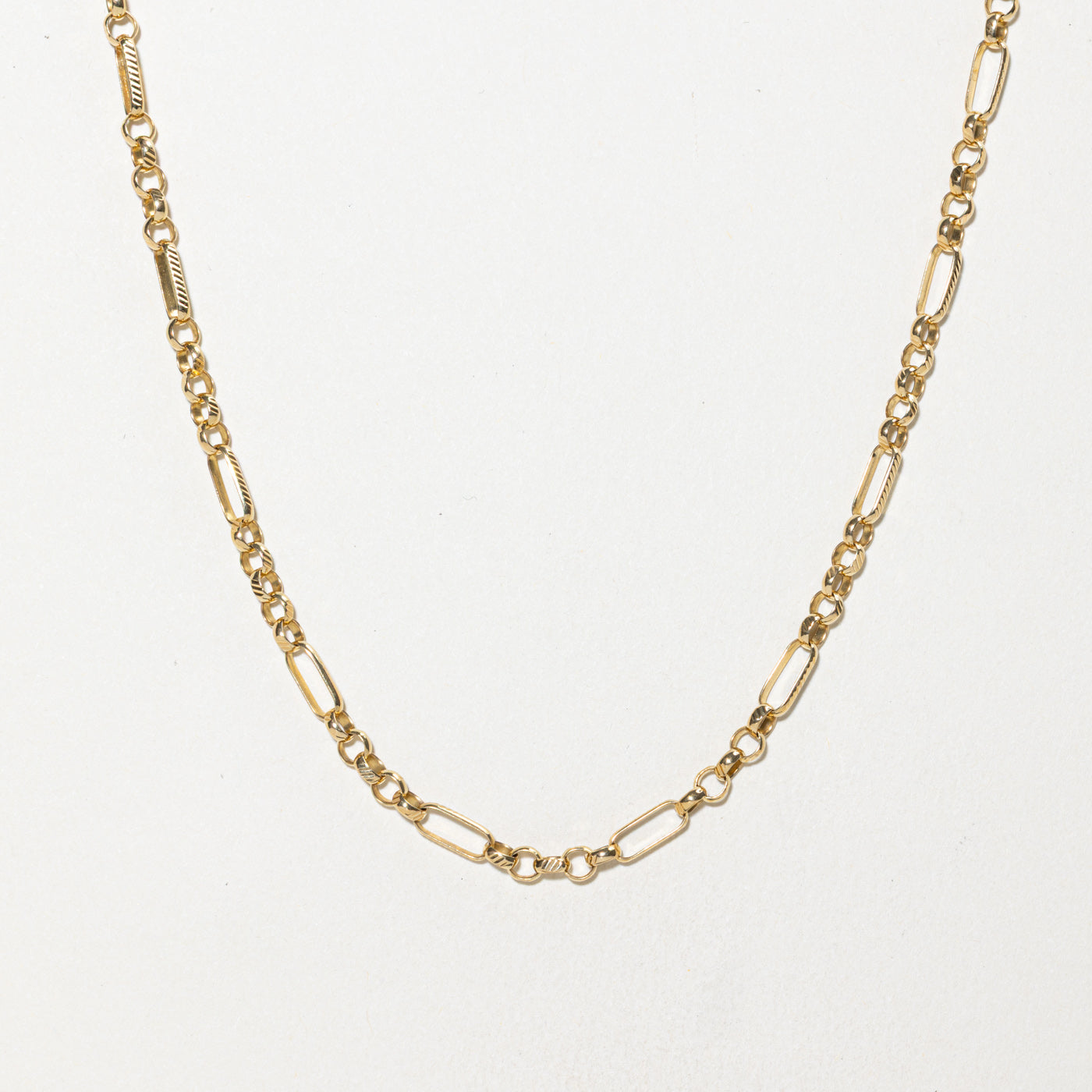 18k Modified Figaro Chain | 3.35mm | 20"