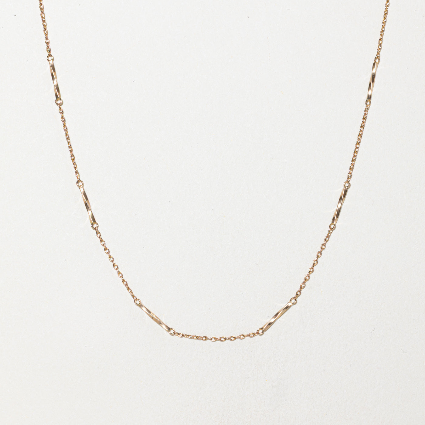 9k Bar Link Chain | 1.25mm | 17"