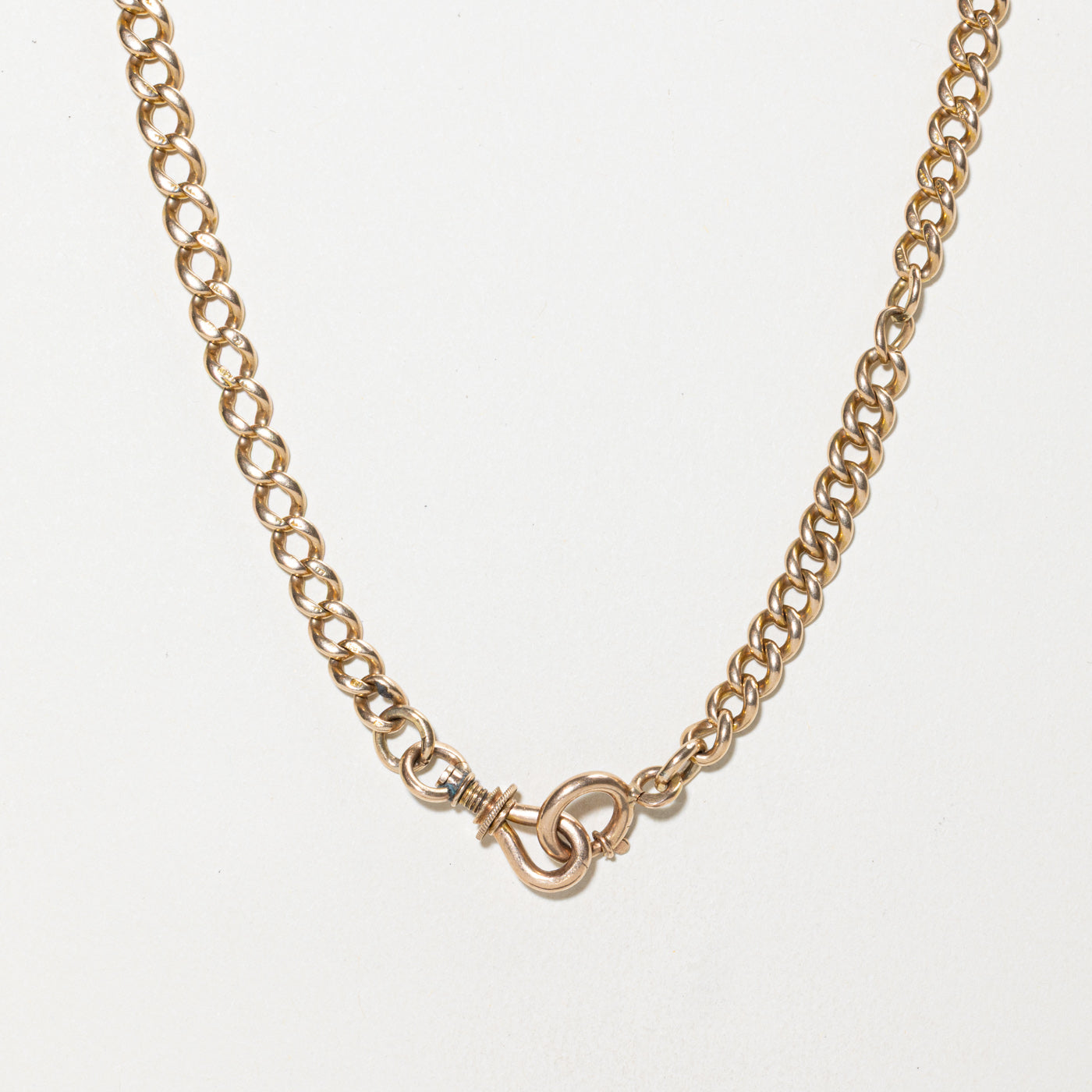Antique 15k Gold Curb Link Chain | 6.10mm | 16"