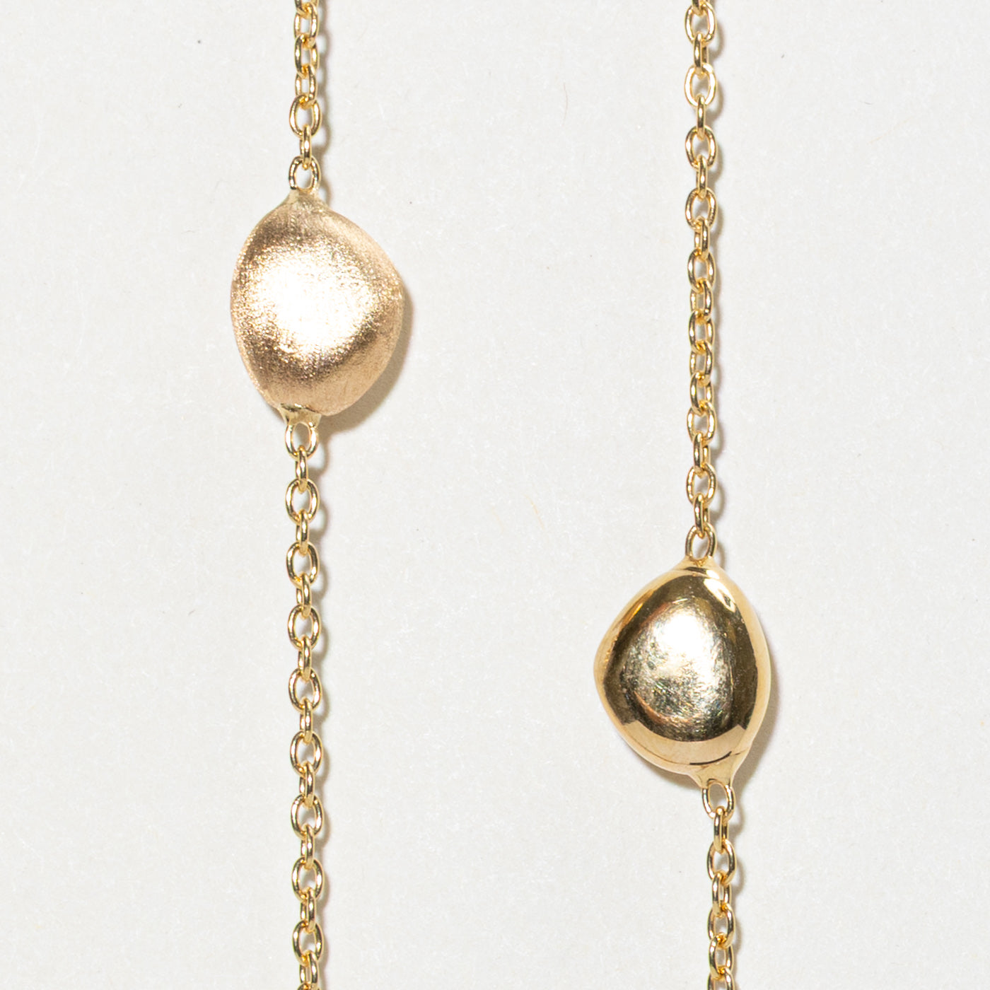 14k Satellite Textured Bead Necklace | 17"