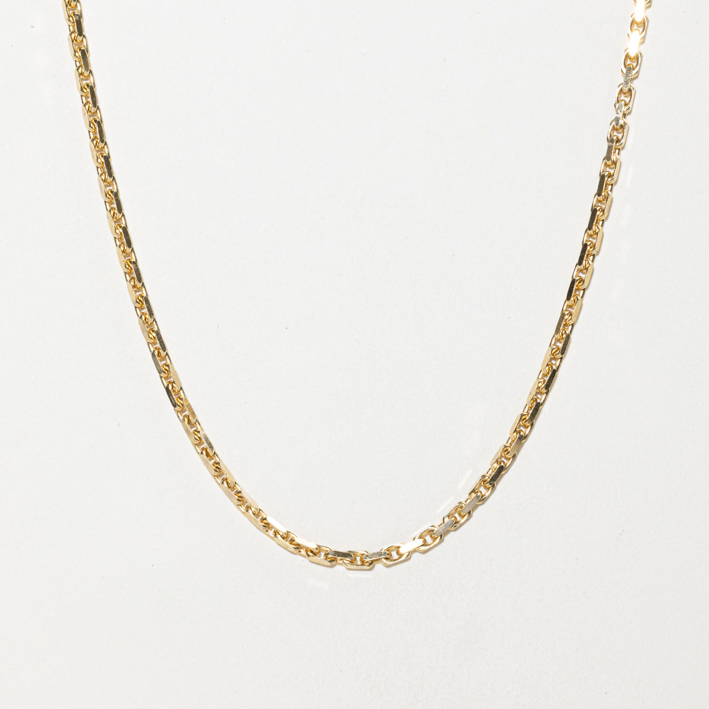14k Flattened Edge Cable Link Chain | 2.50mm | 18"