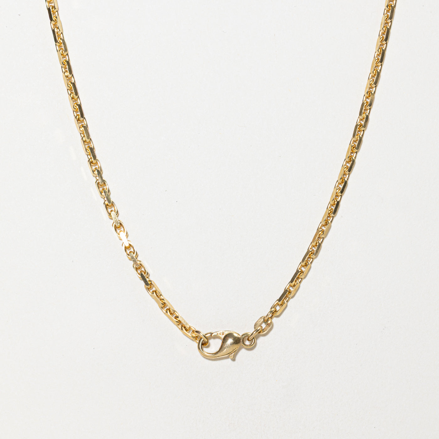 14k Flattened Edge Cable Link Chain | 2.50mm | 18"