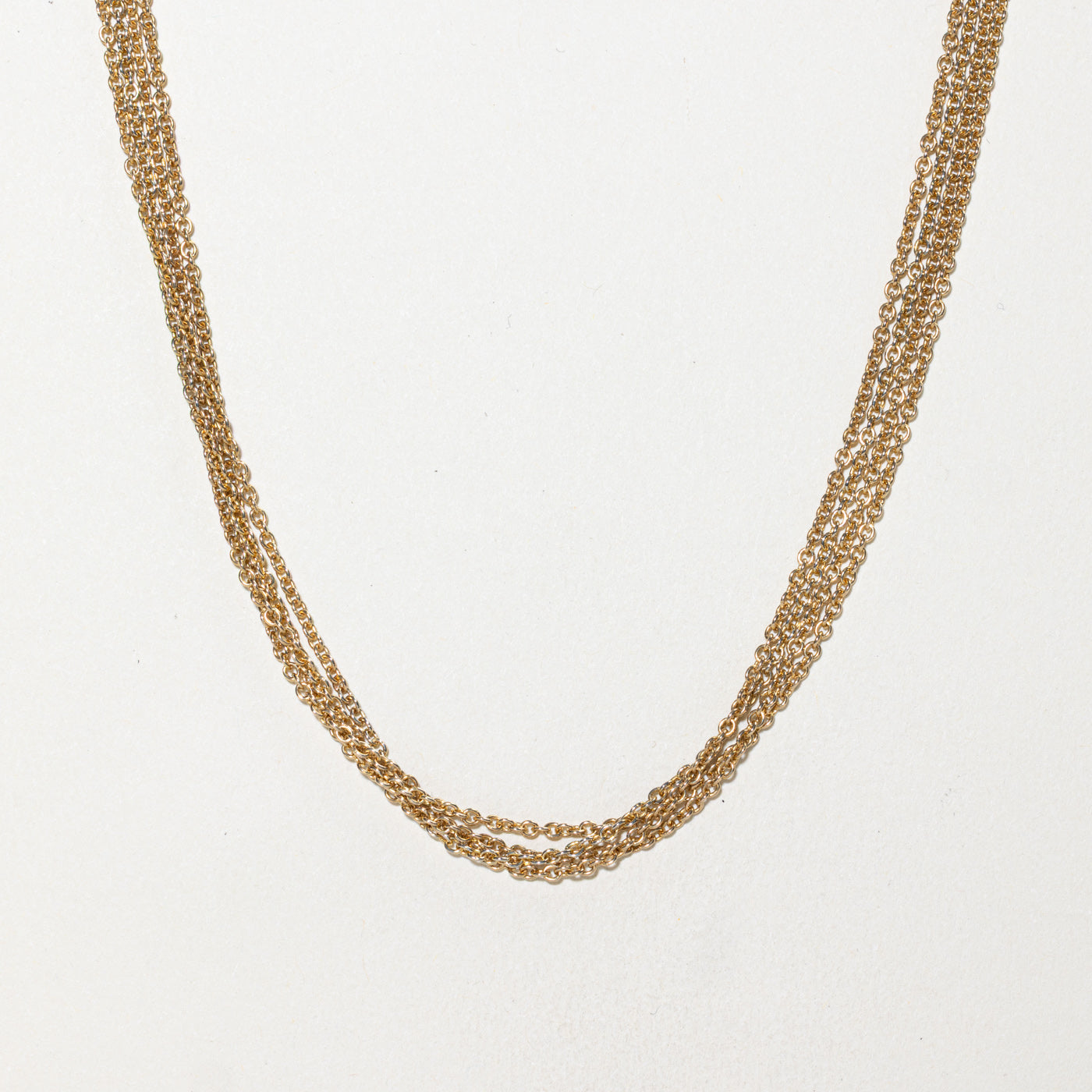 14k Layered Multi Strand Cable Chain Necklace | 21.5"