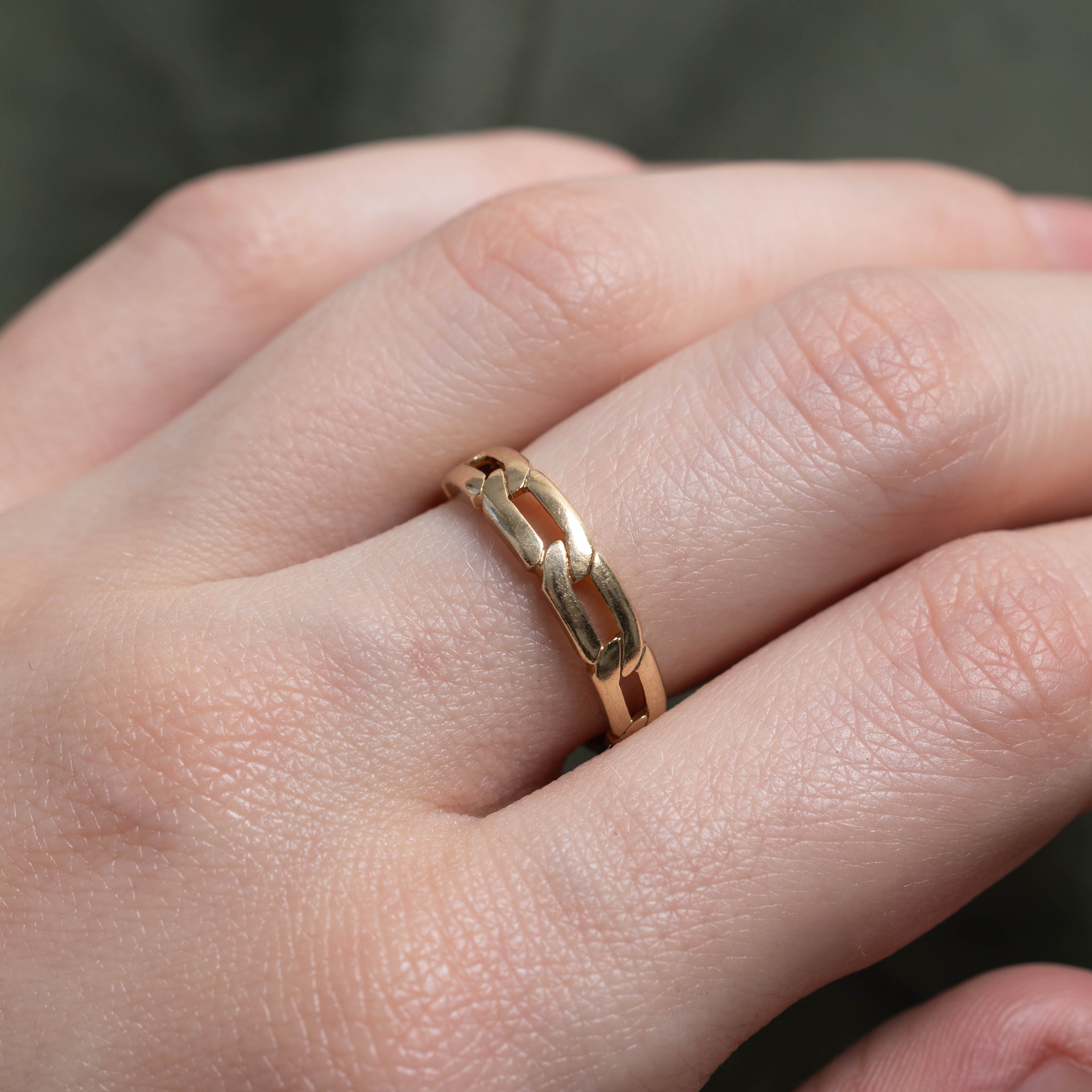 14k Yellow Gold Chain Ring | 4.40mm | SZ 6.5