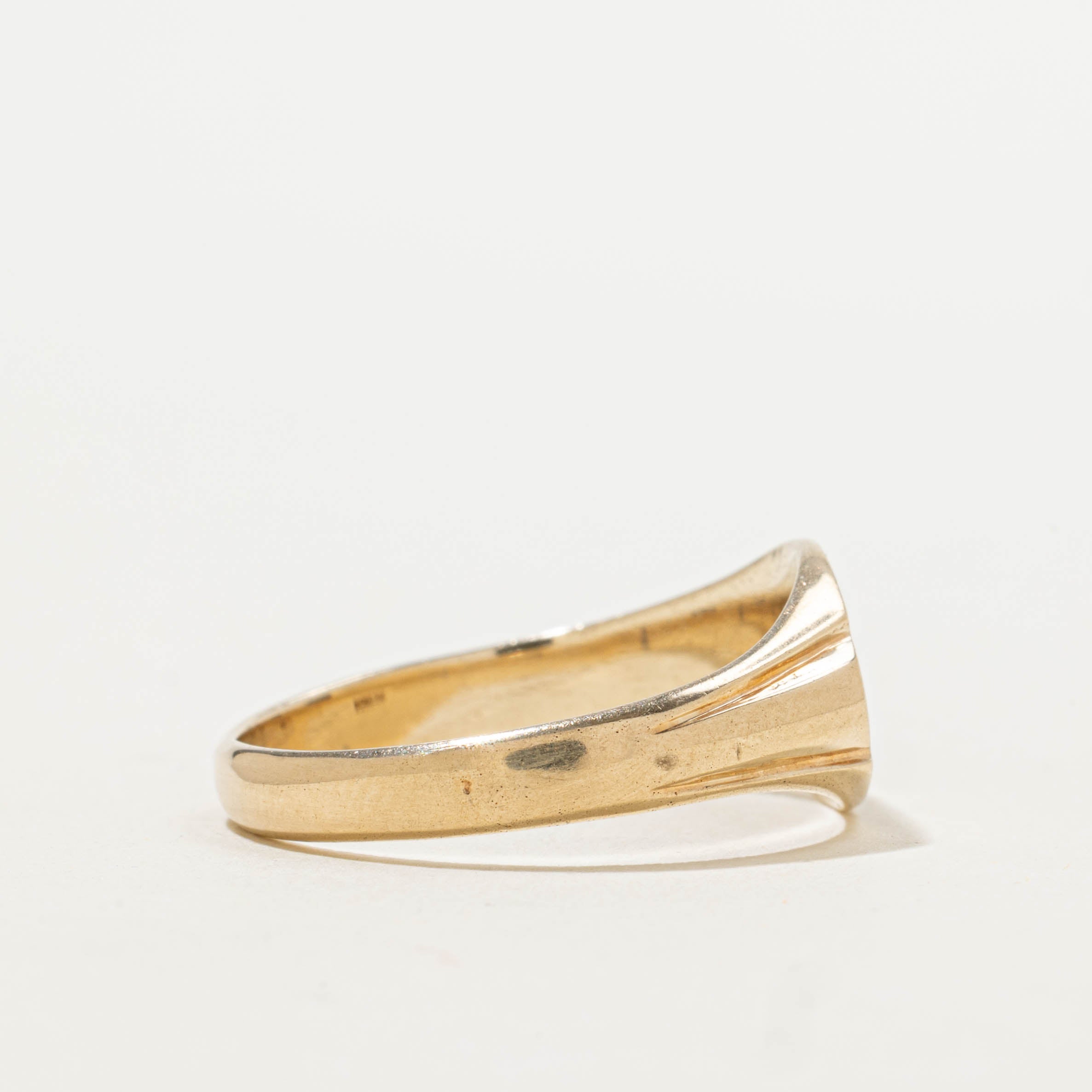 10k Yellow Gold Initialized Signet Ring | SZ 9