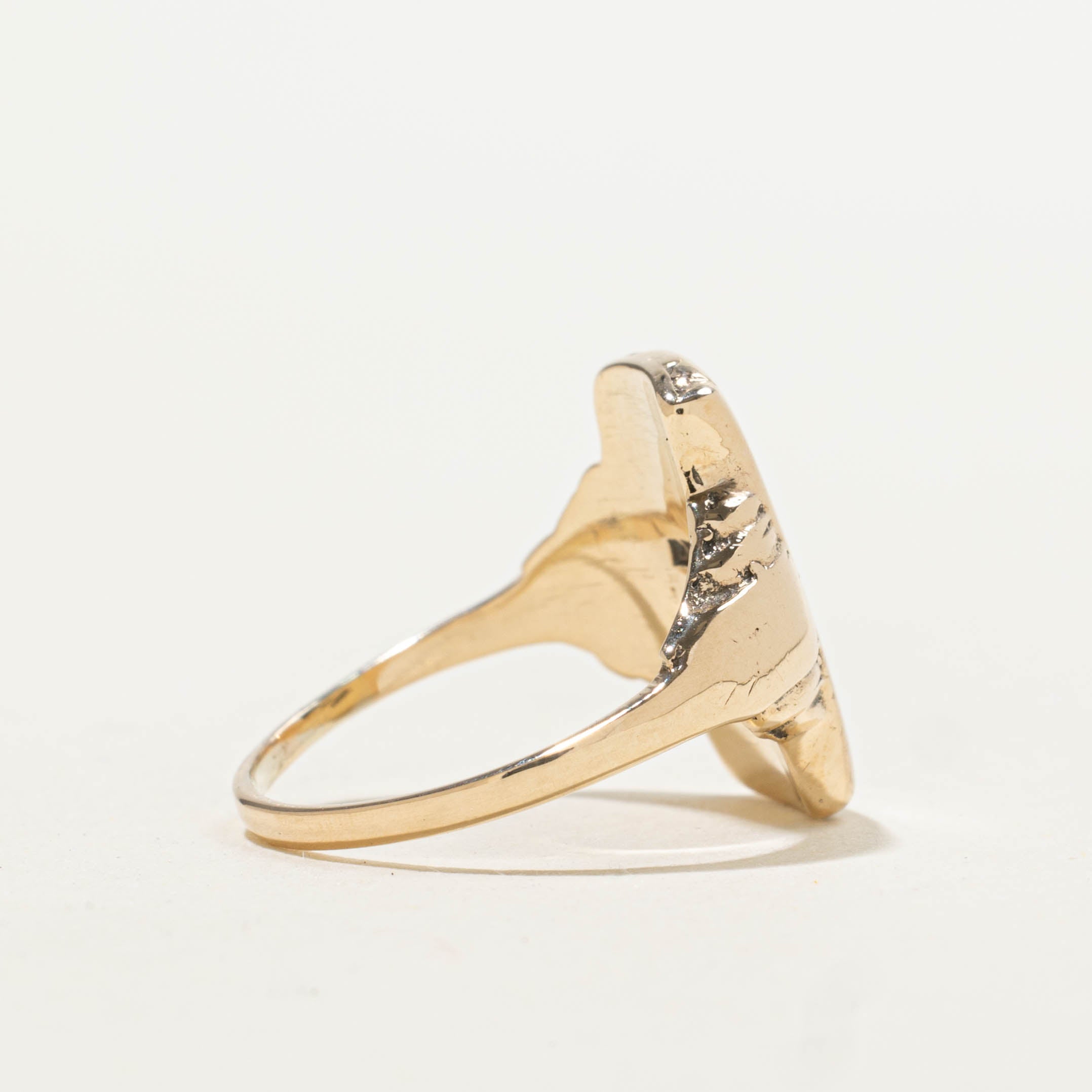 10k Yellow Gold Initialized Signet Ring | SZ 4