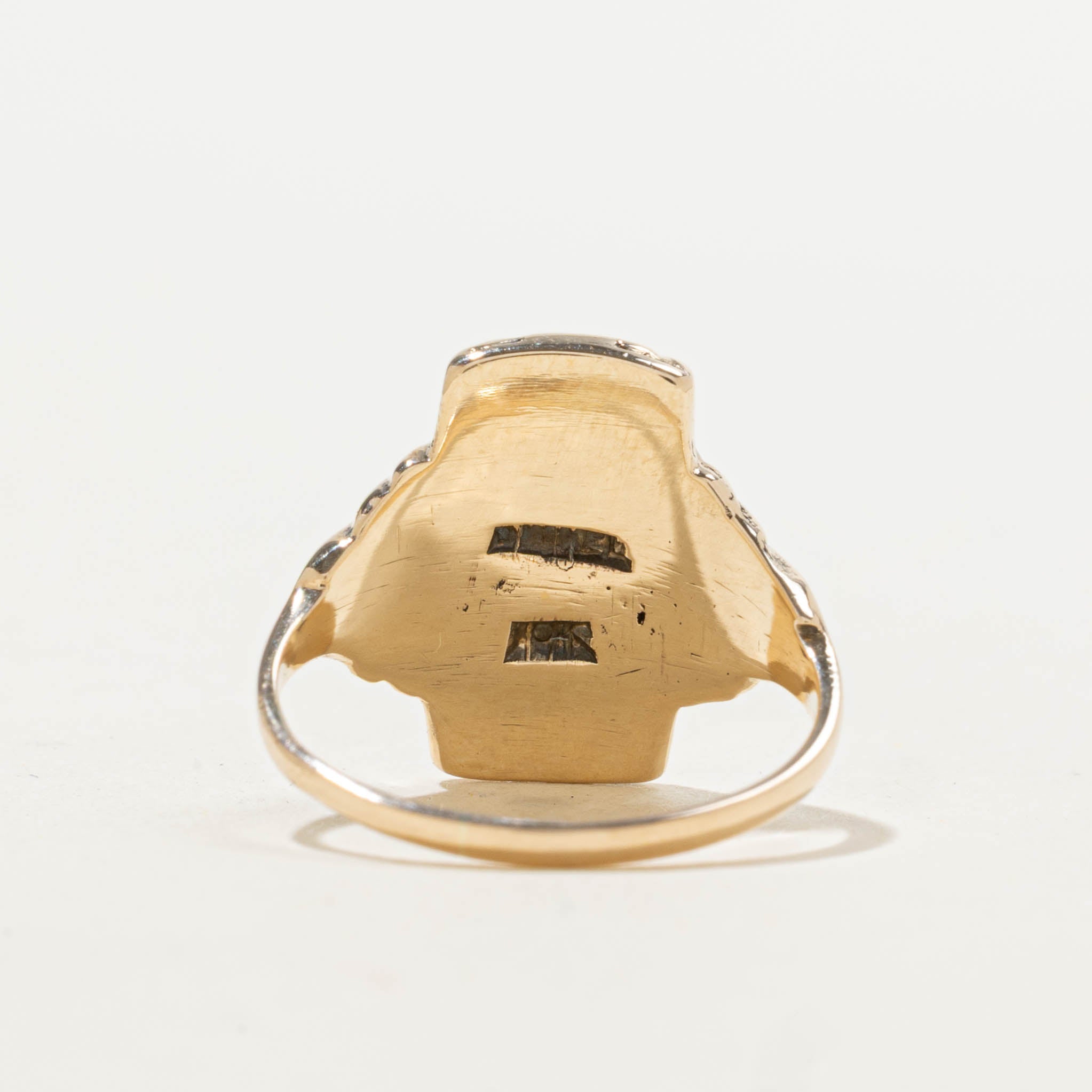 10k Yellow Gold Initialized Signet Ring | SZ 4