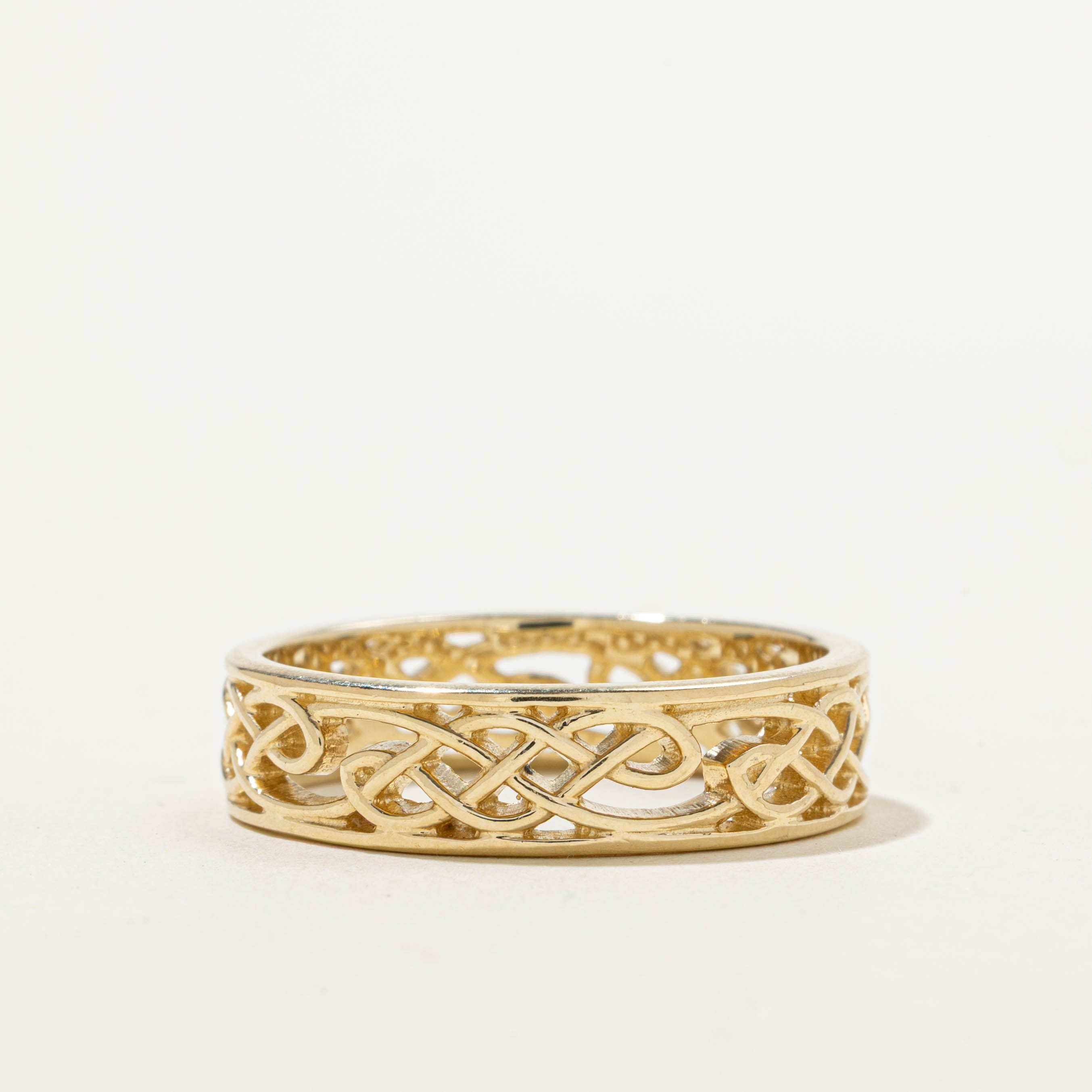 10k Yellow Gold Scrollwork Band | 6.35mm | SZ 12.25
