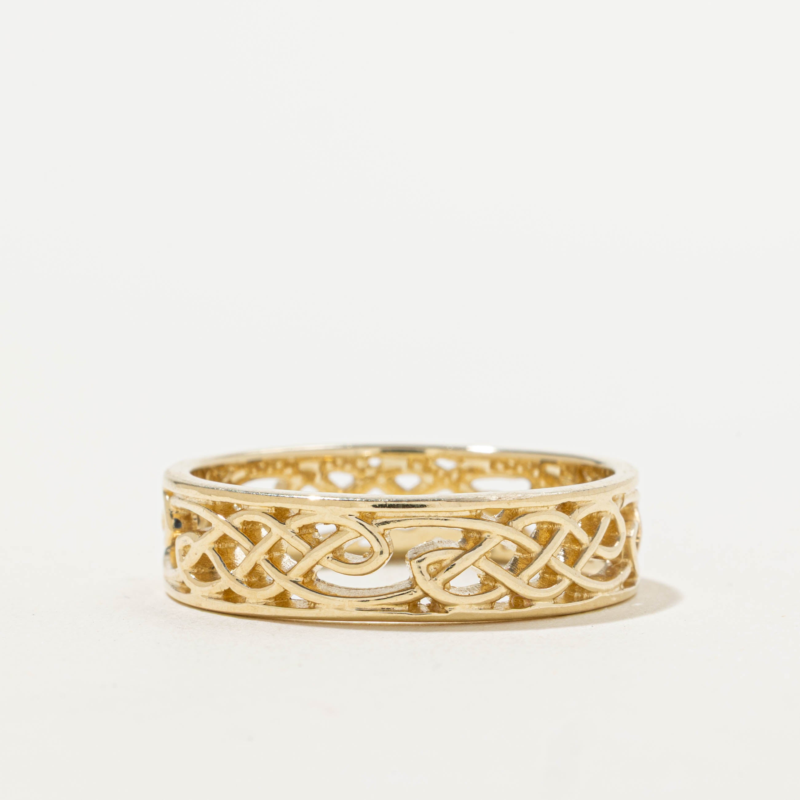 10k Yellow Gold Scrollwork Band | 6.35mm | SZ 12.25