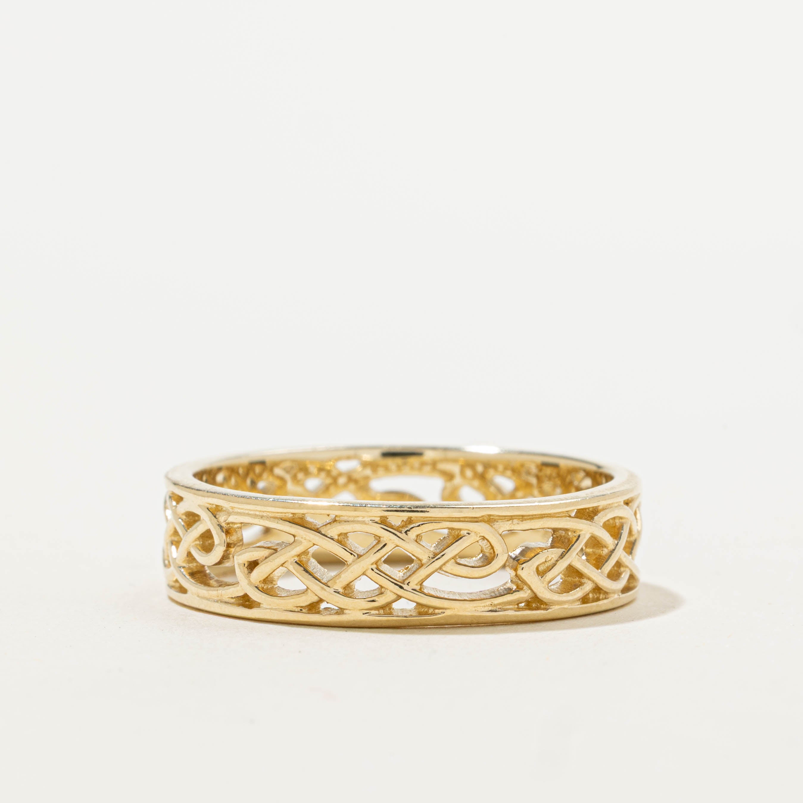 10k Yellow Gold Scrollwork Band | 6.35mm | SZ 12.25