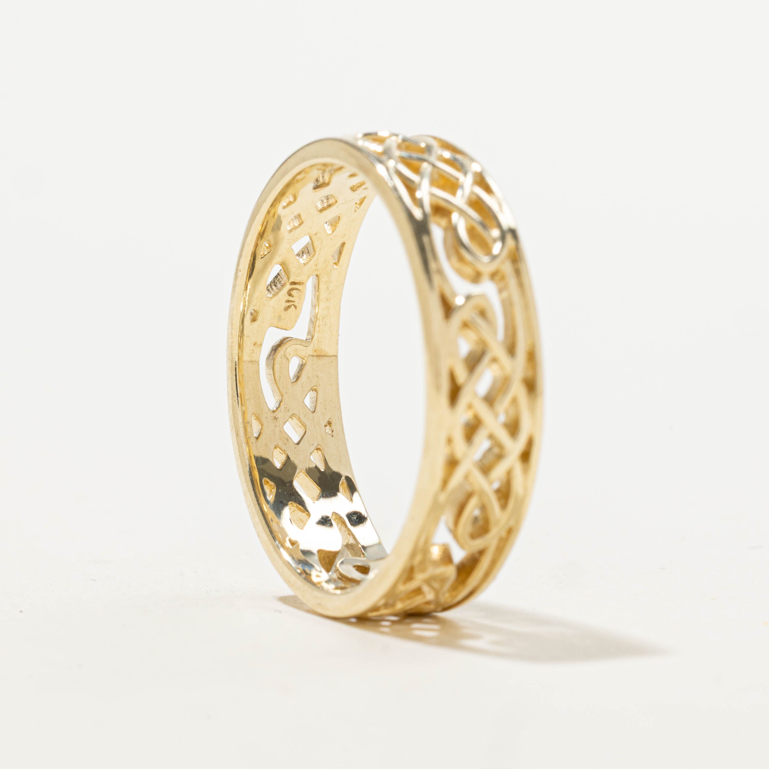 10k Yellow Gold Scrollwork Band | 6.35mm | SZ 12.25