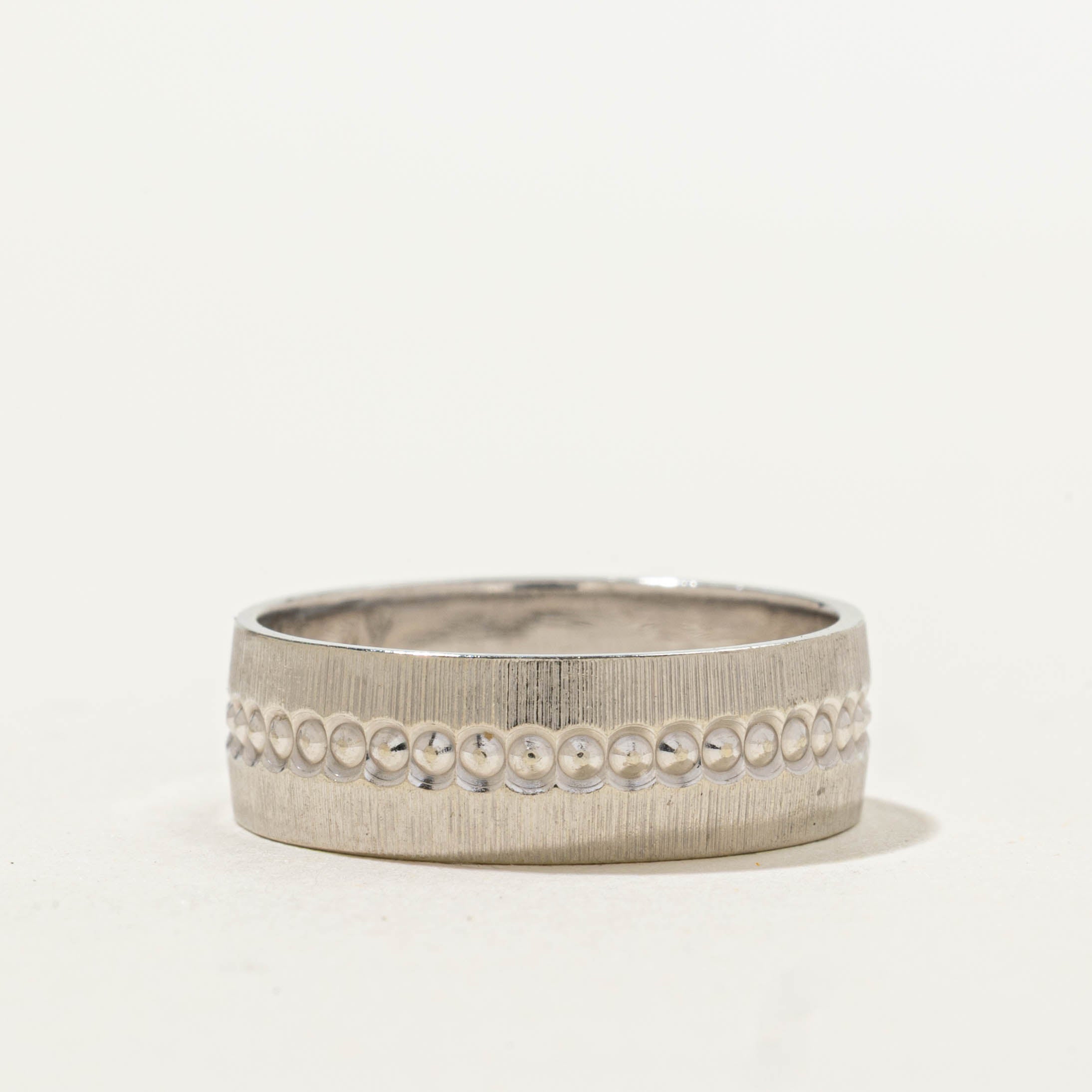 10k White Gold Fluted Band | 5.95mm | SZ 6.5