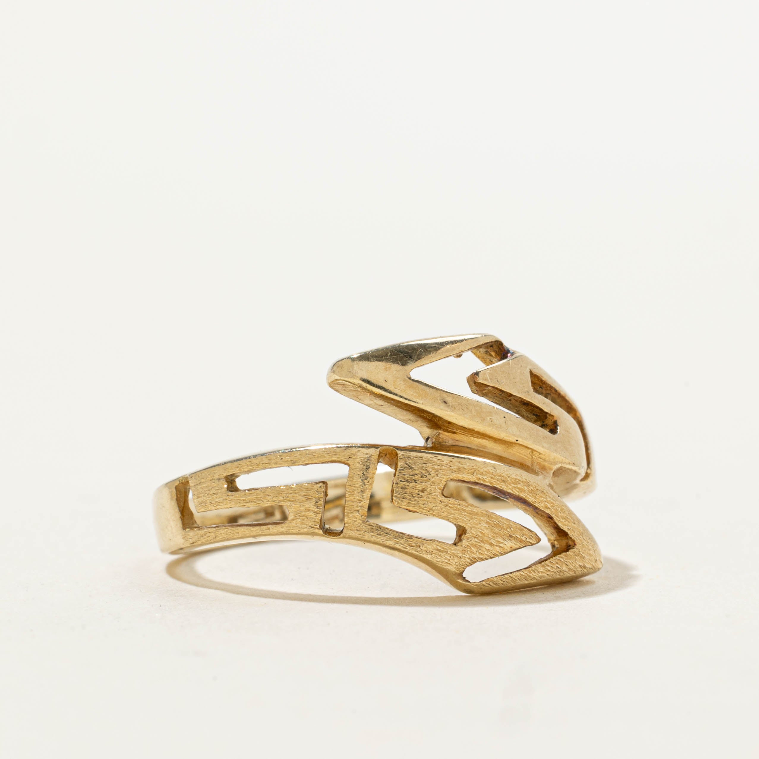 14k Openwork Geometric Bypass Ring | SZ 8