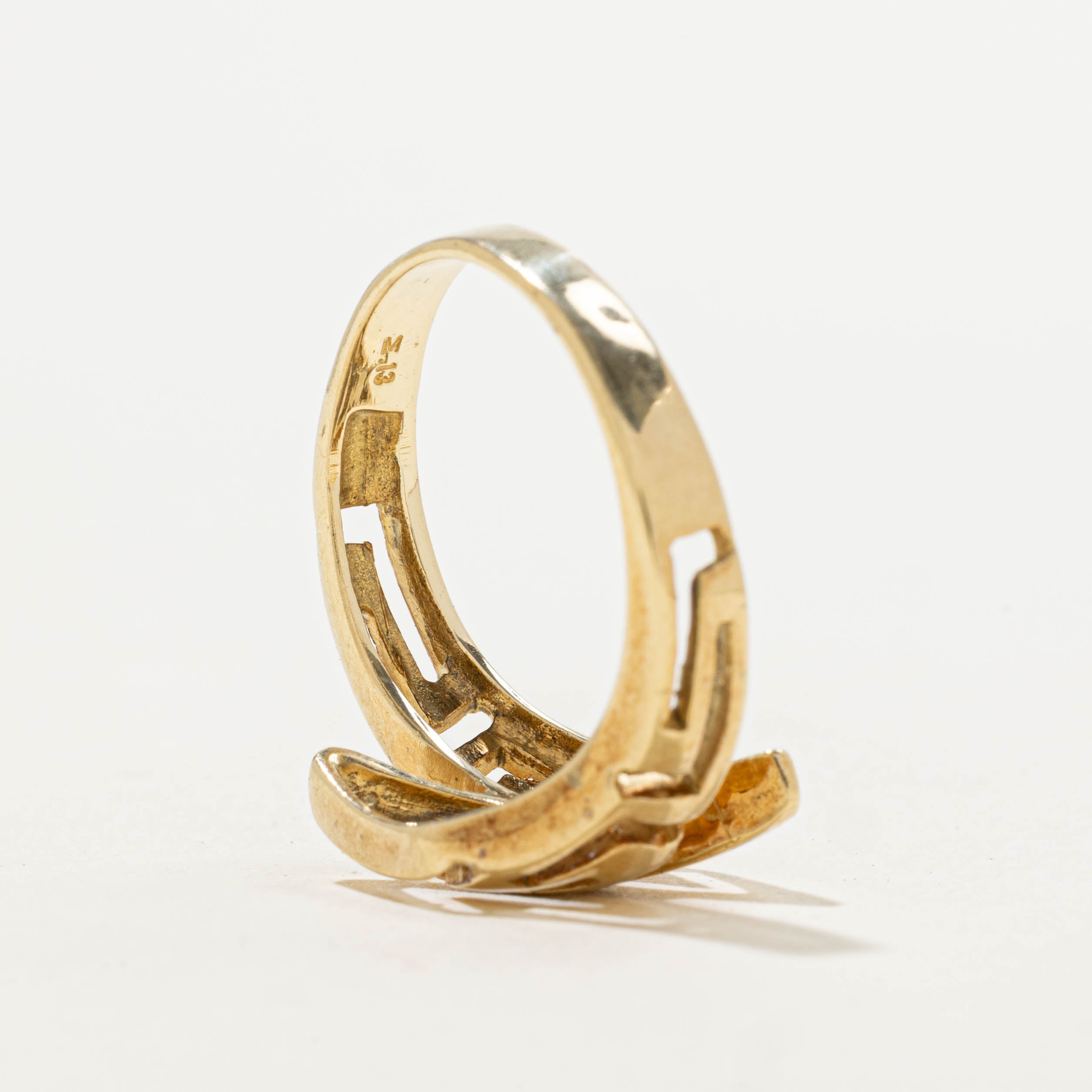 14k Openwork Geometric Bypass Ring | SZ 8