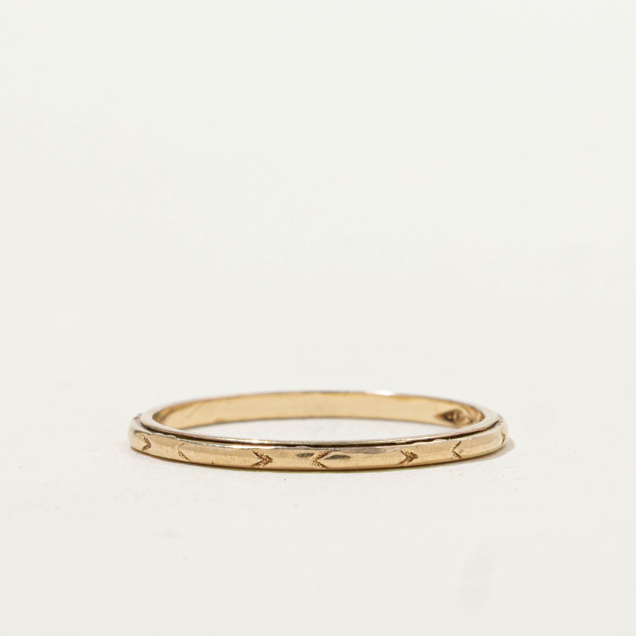 14k Yellow Gold Engraved Thin Band | 1.45mm | SZ 6.75
