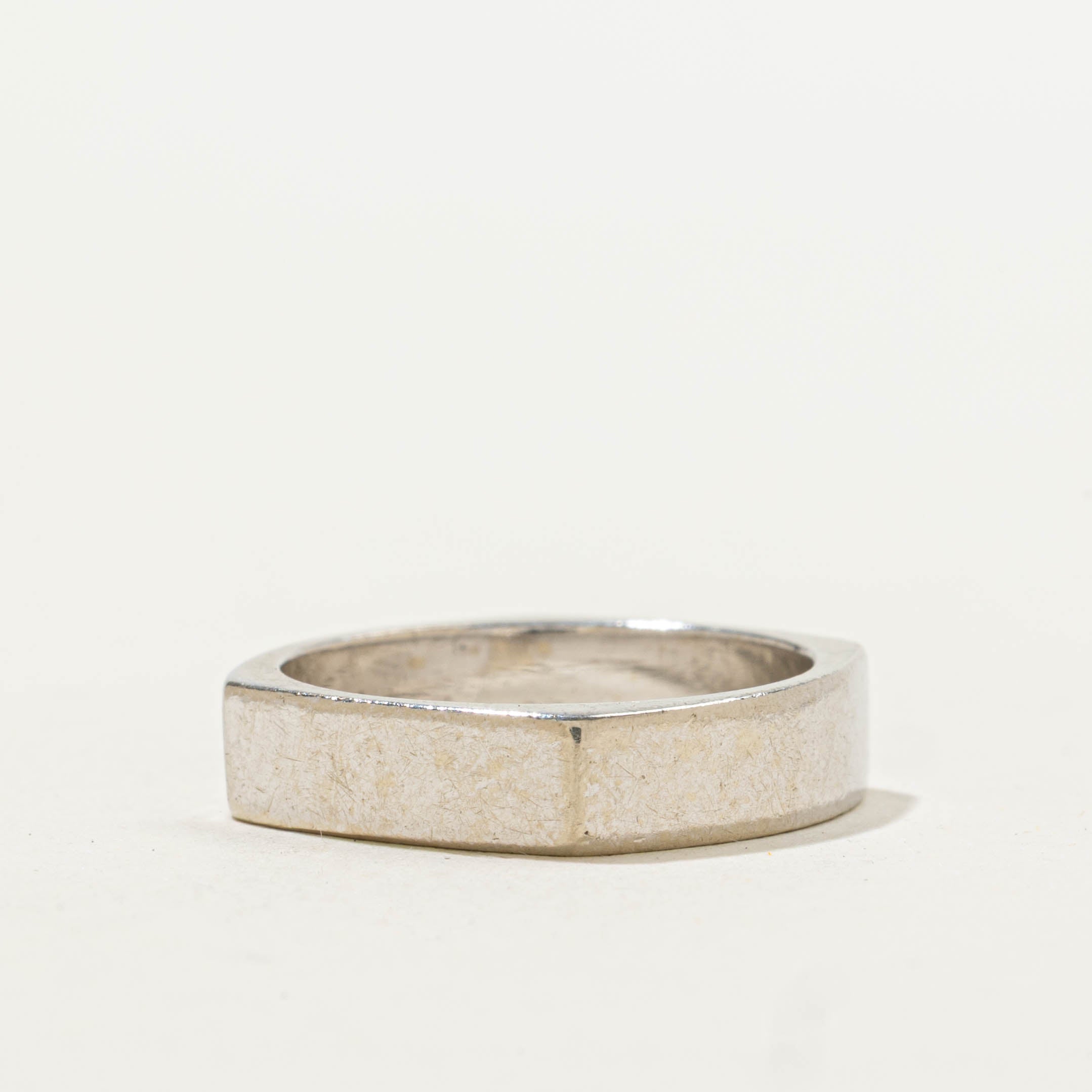 14k White Gold Soft Square Band | 4.35mm | SZ 4.5