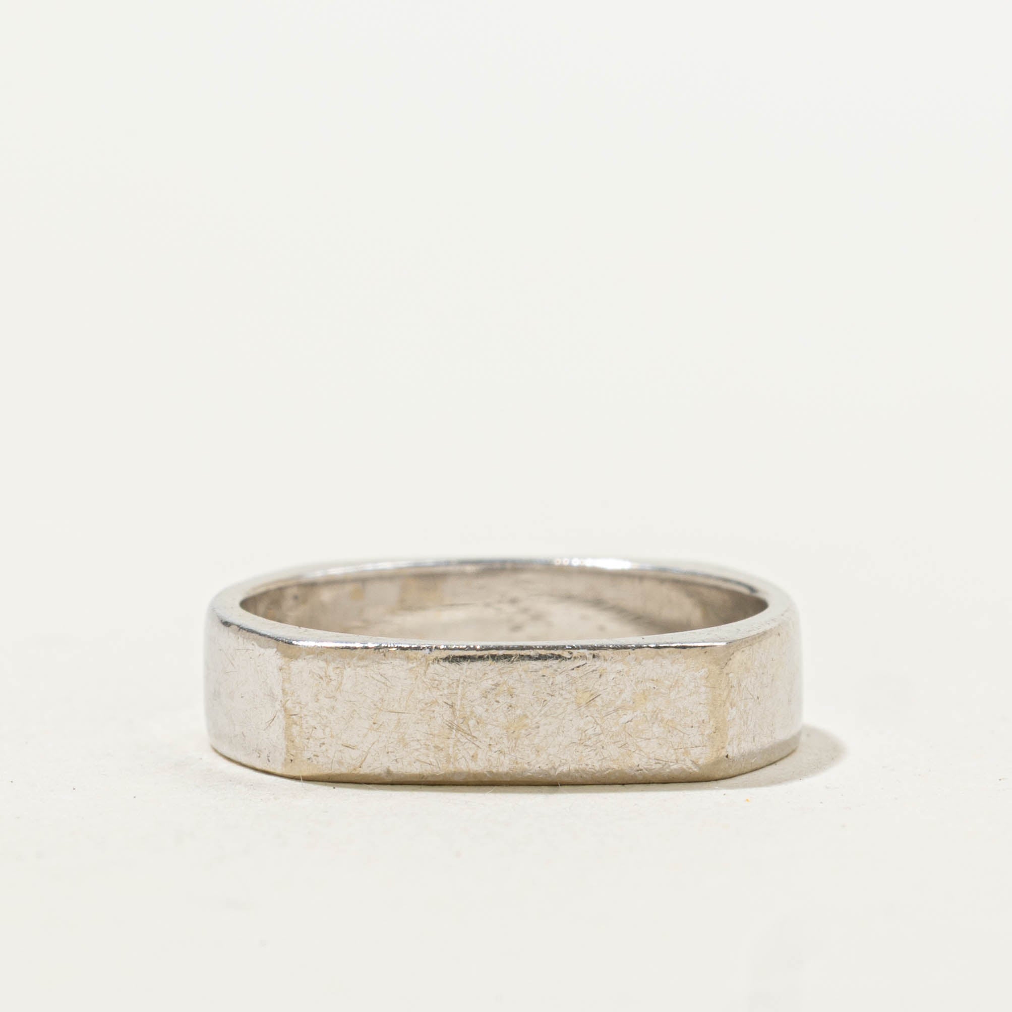 14k White Gold Soft Square Band | 4.35mm | SZ 4.5