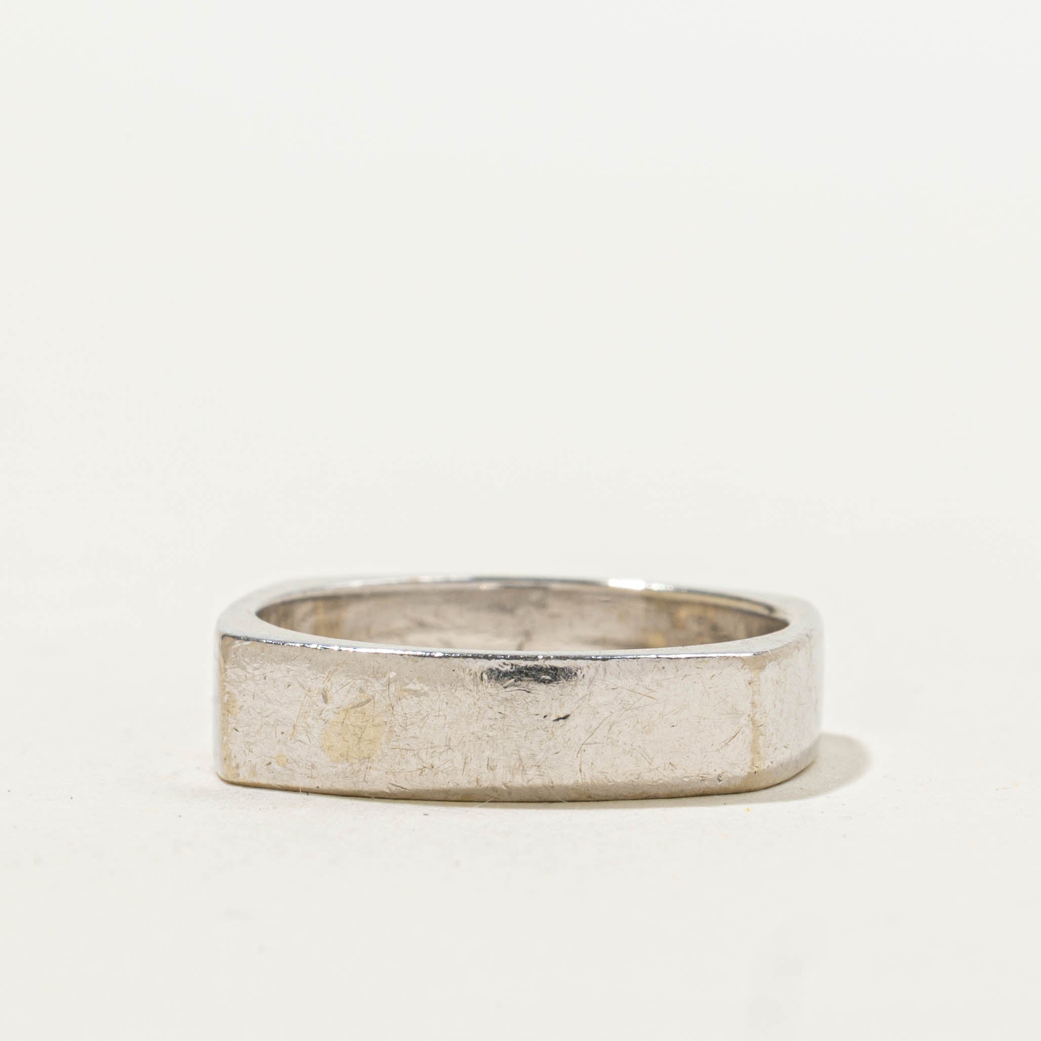 14k White Gold Soft Square Band | 4.35mm | SZ 4.5