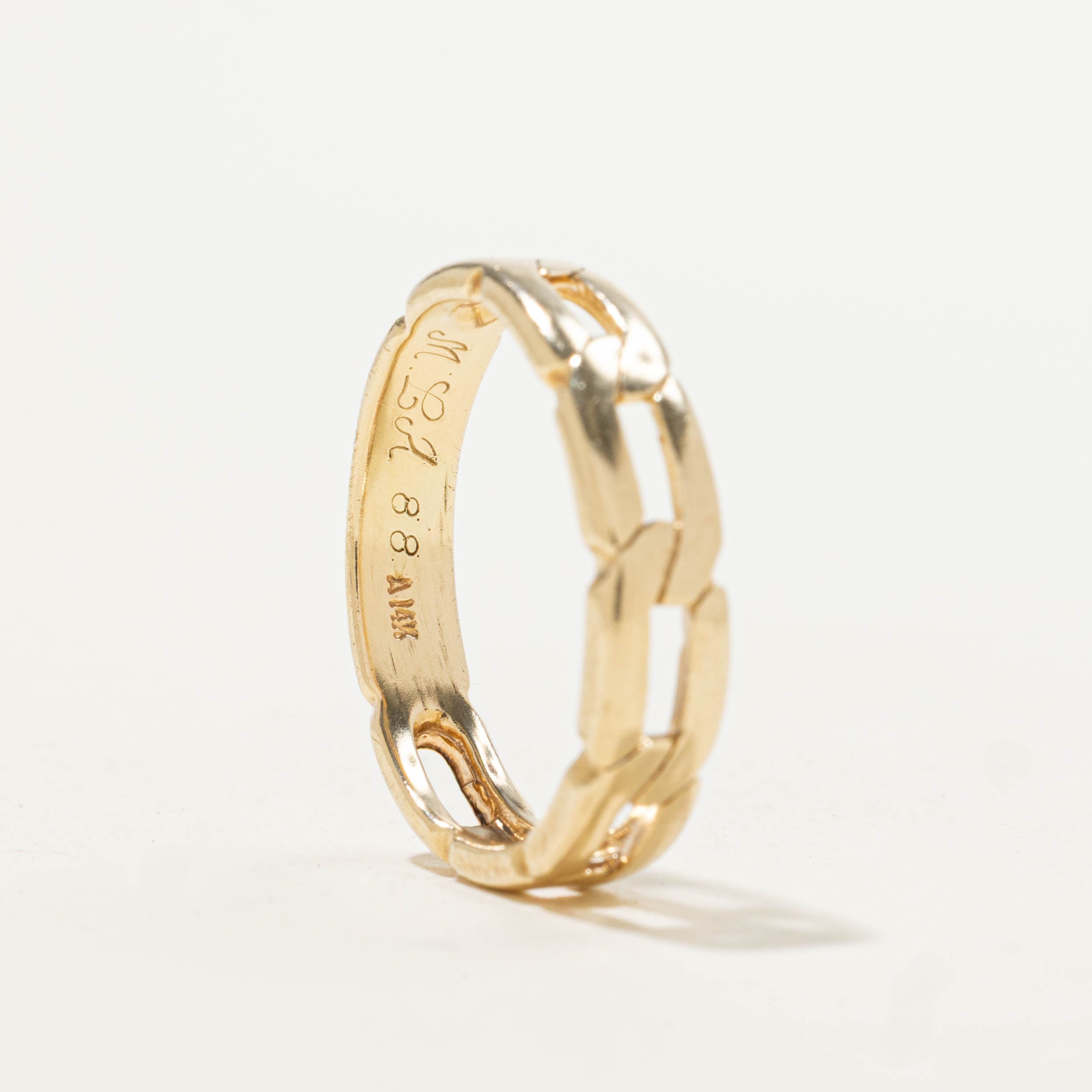14k Yellow Gold Chain Ring | 4.40mm | SZ 6.5