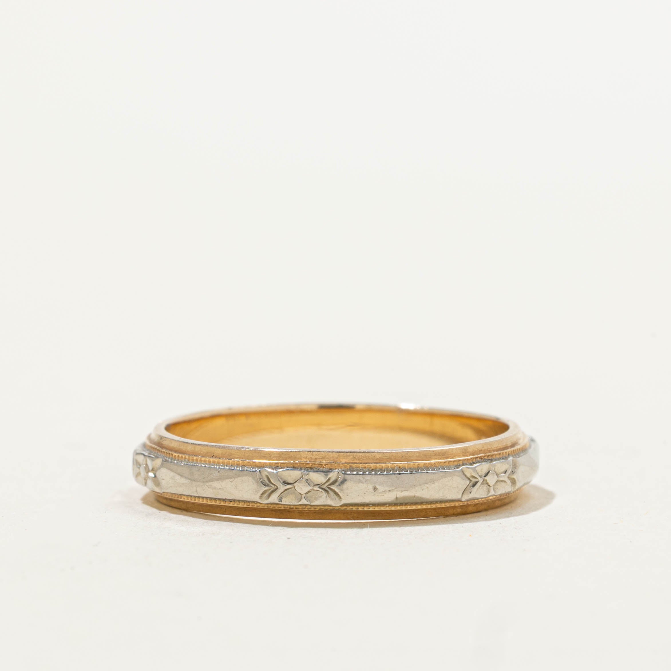 ‘Bluebird’ 14k Floral Milgrained Band | 3.65mm | SZ 7.75