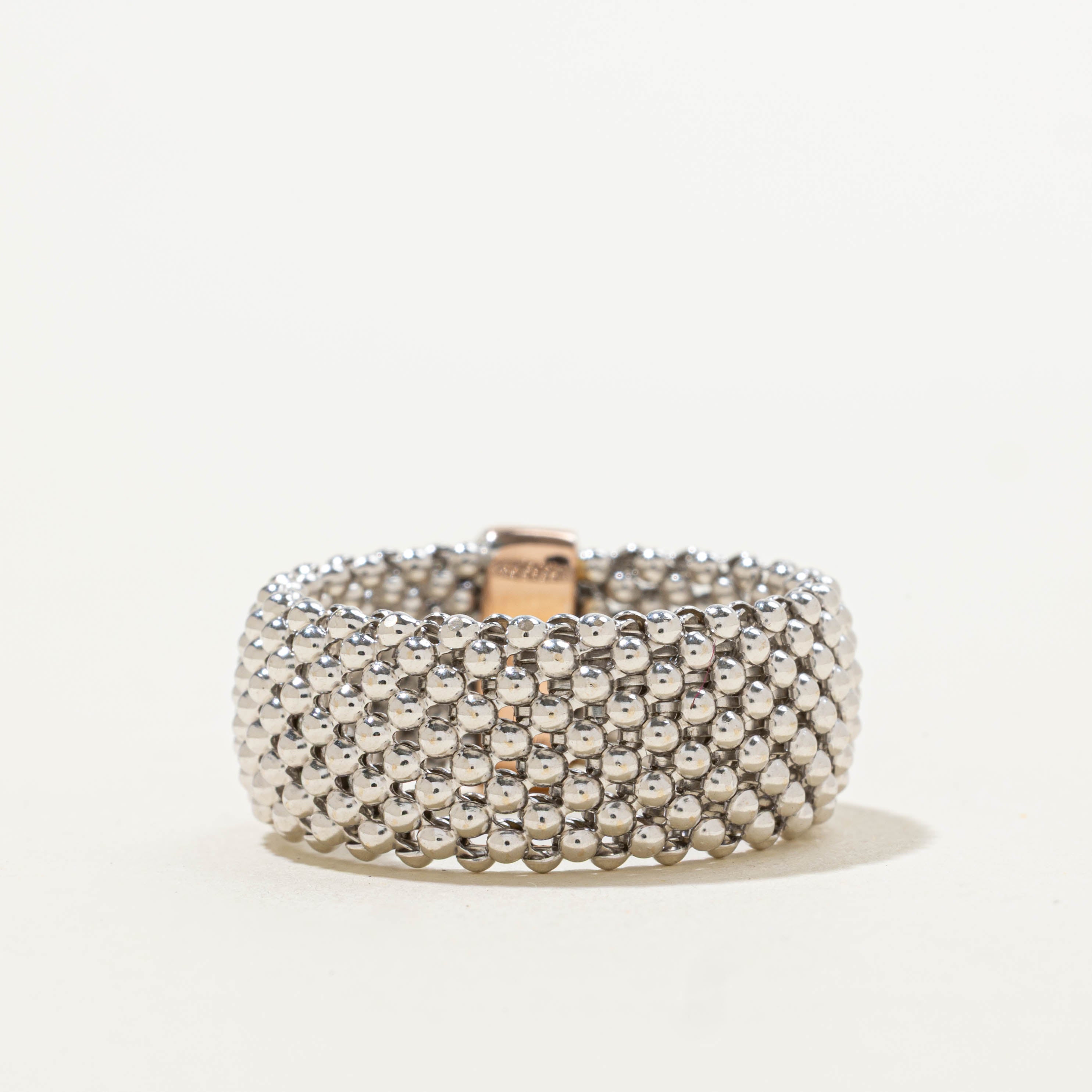 Italian Two Tone Beaded Cigar Band | 9.90mm | SZ 9.5