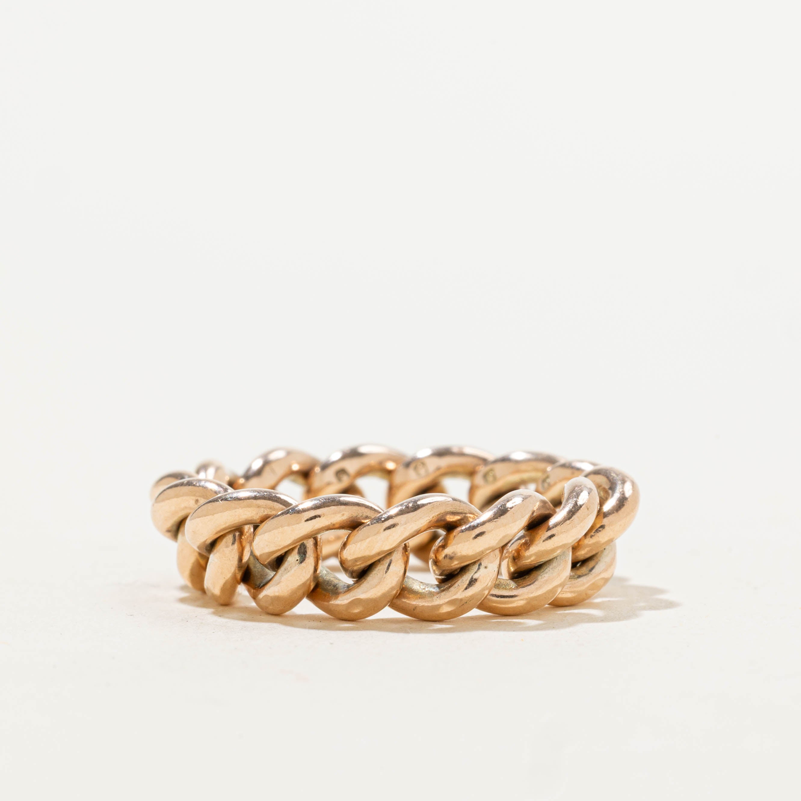 9k Curb Link Chain Ring | 6.50mm | SZ 6.25