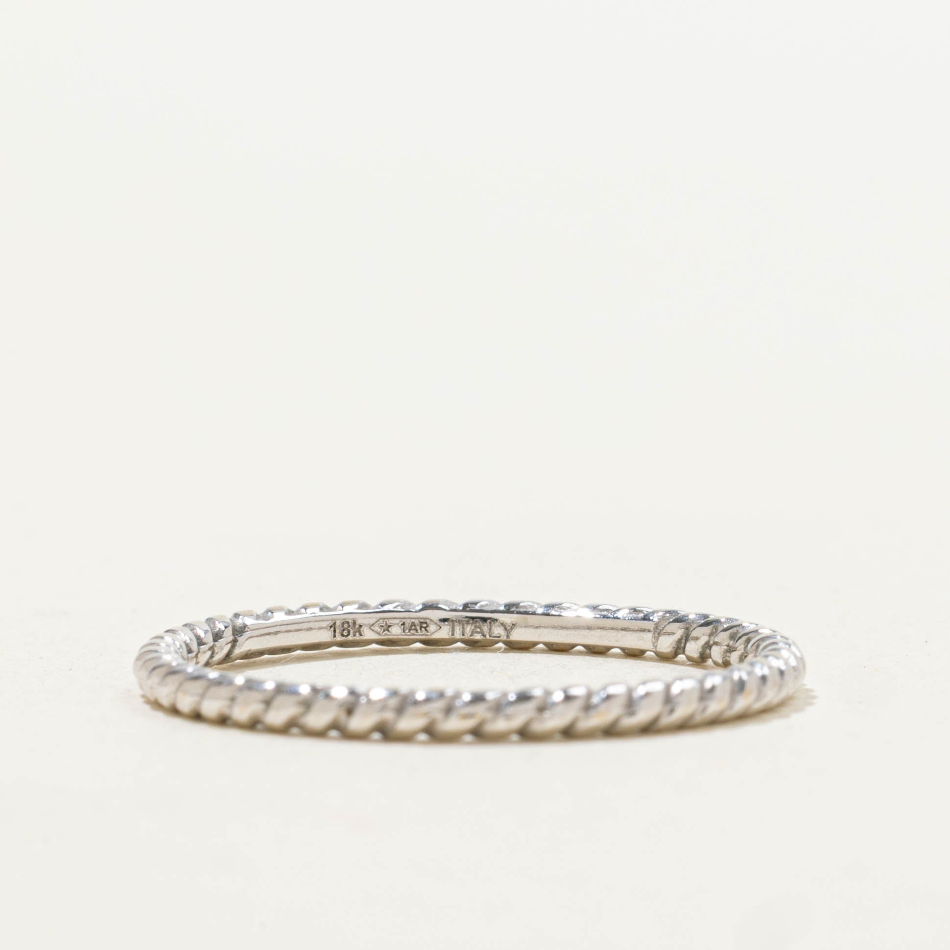 Italian White Gold Rope Band | 1.60mm | SZ 7.25