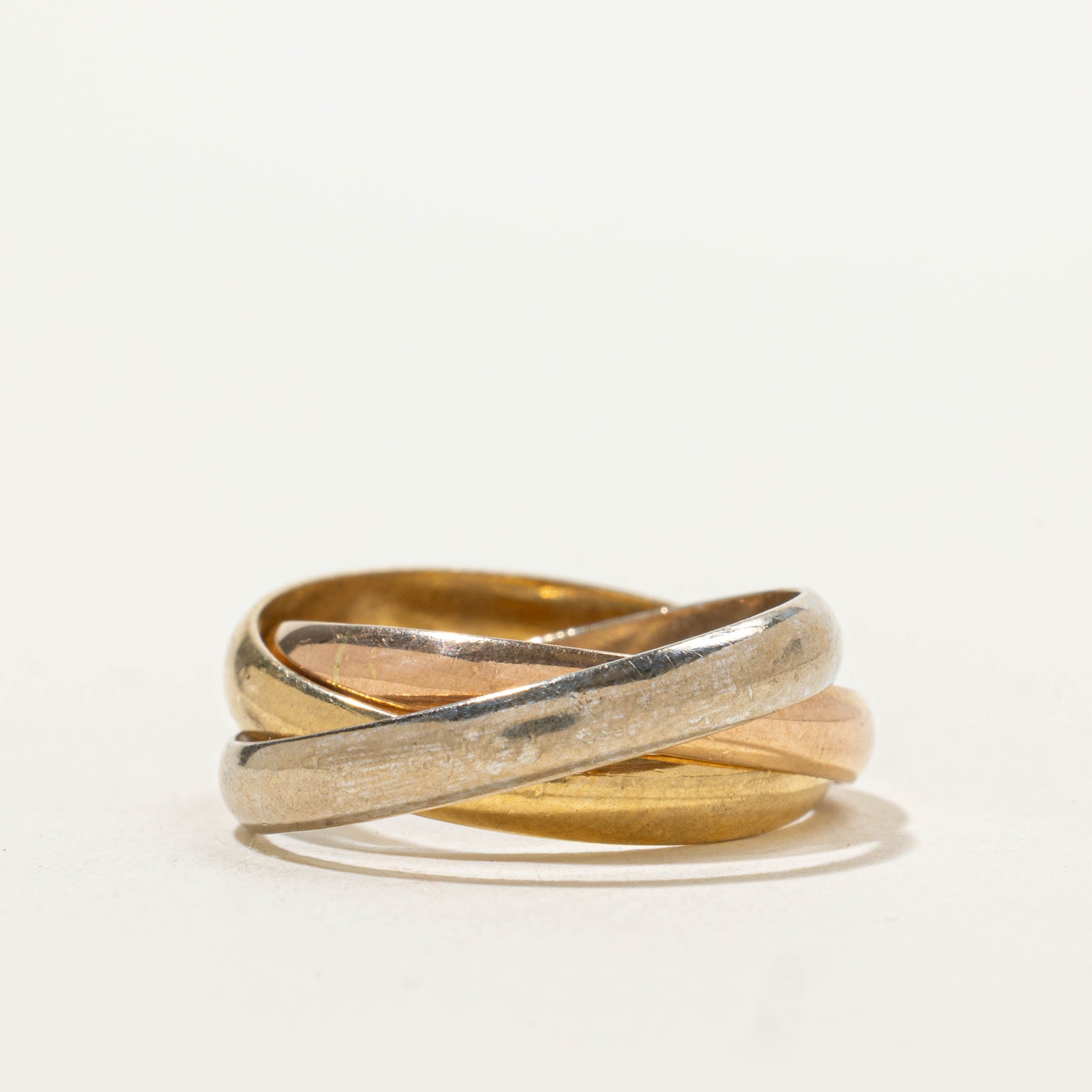 18k Tri-Tone Trinity Ring | 8.00mm | SZ 5.25