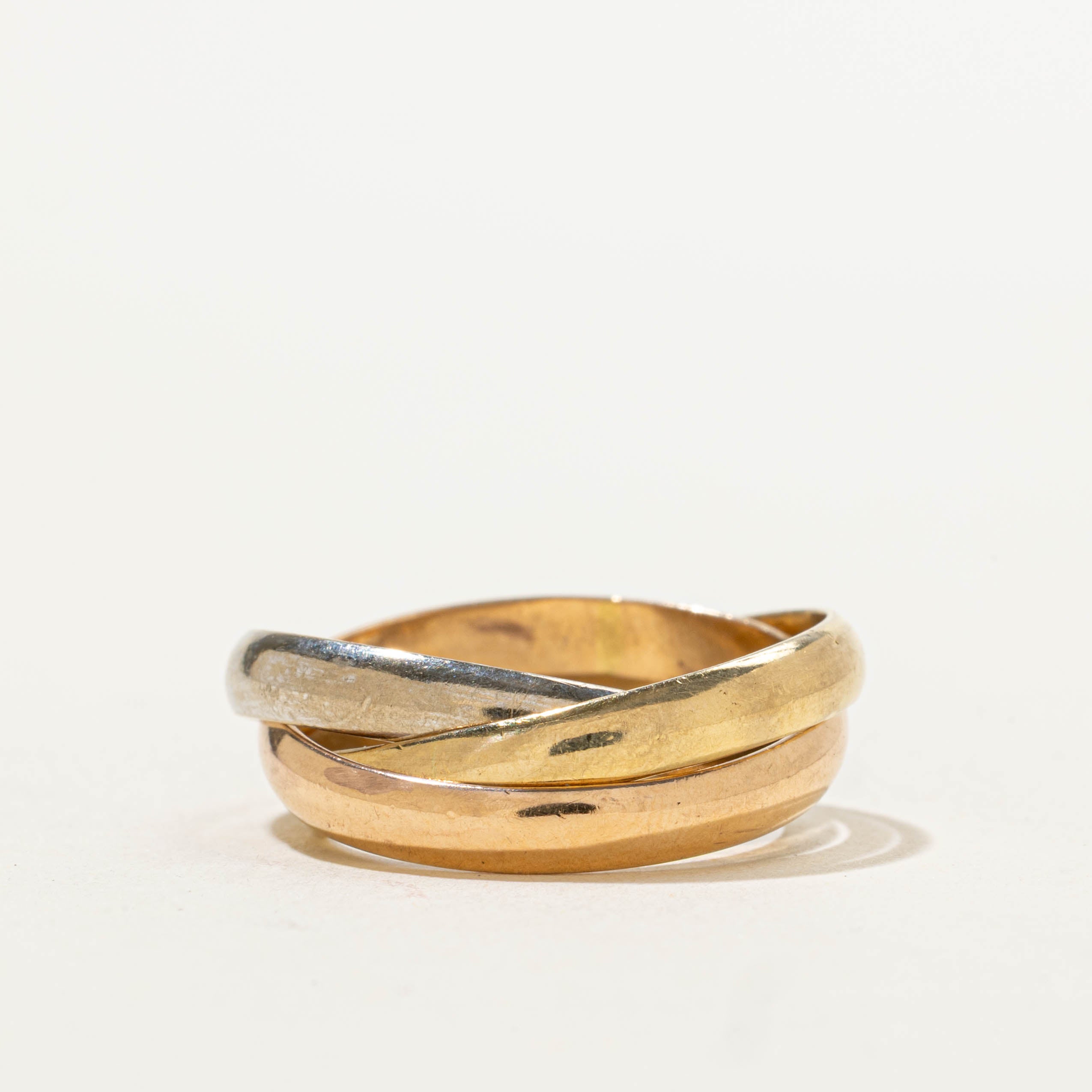 18k Tri-Tone Trinity Ring | 8.00mm | SZ 5.25