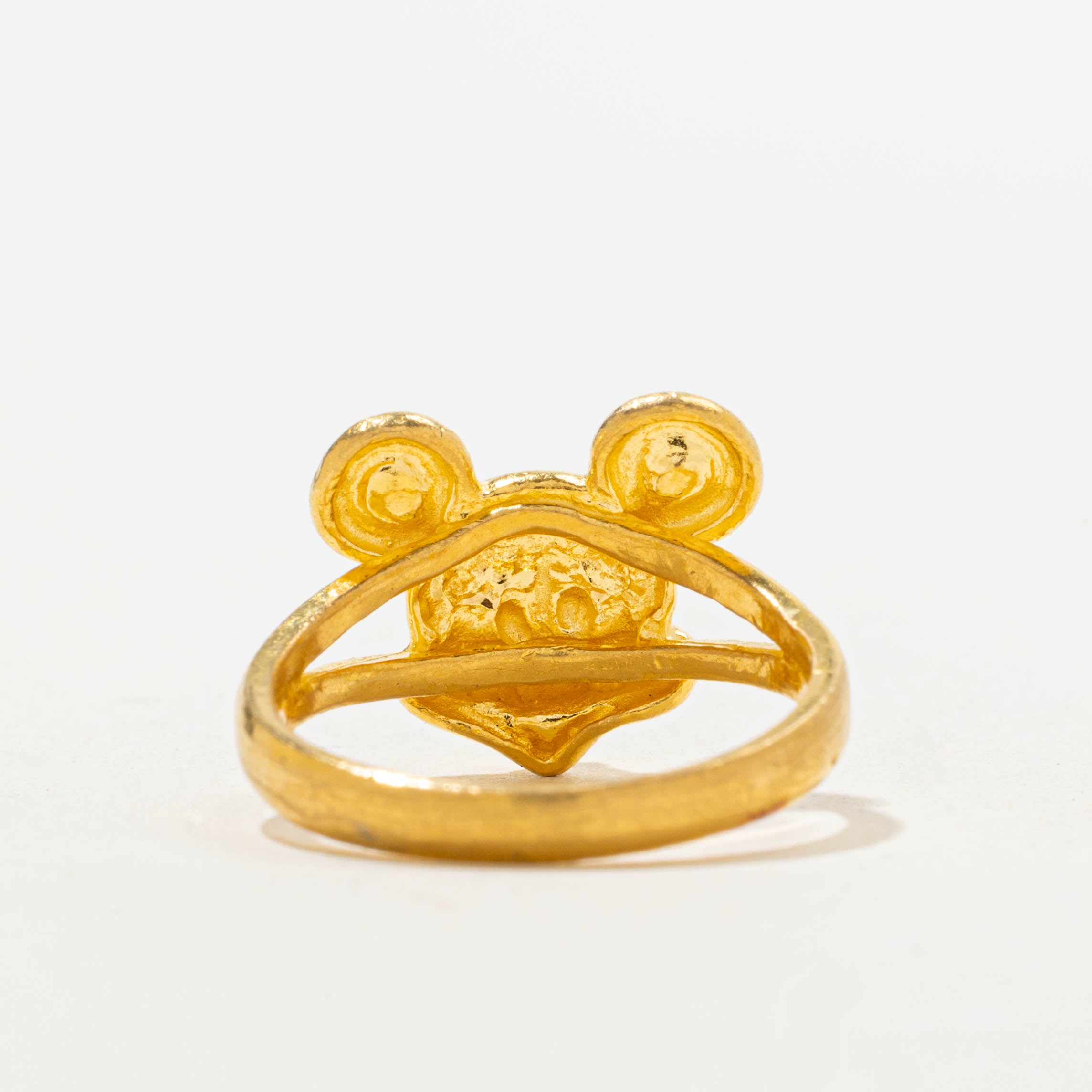 24k 'Mickey Mouse' Split Shank Ring | SZ 5.75