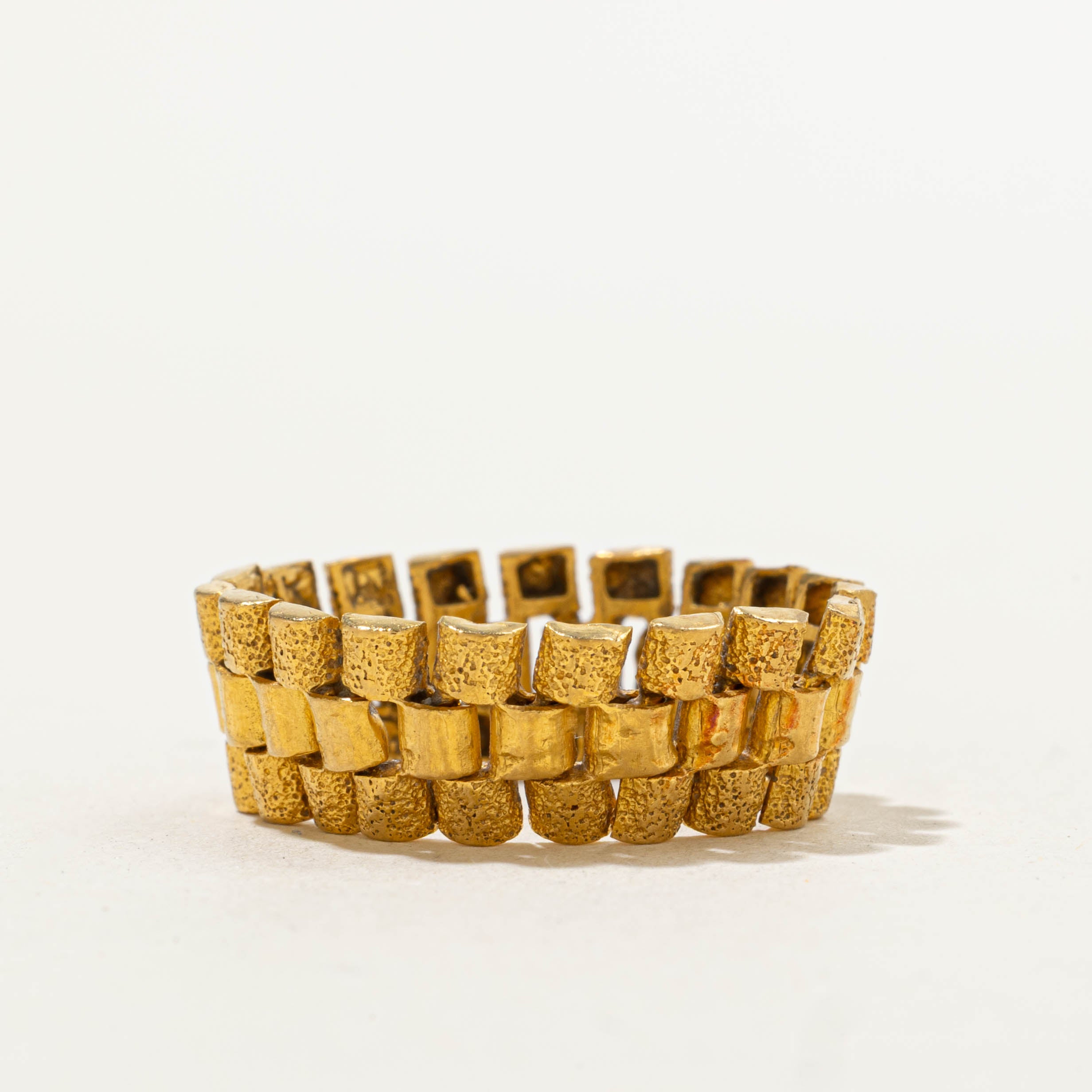24k Textured Panther Link Chain Band | 7.95mm | SZ 7.25