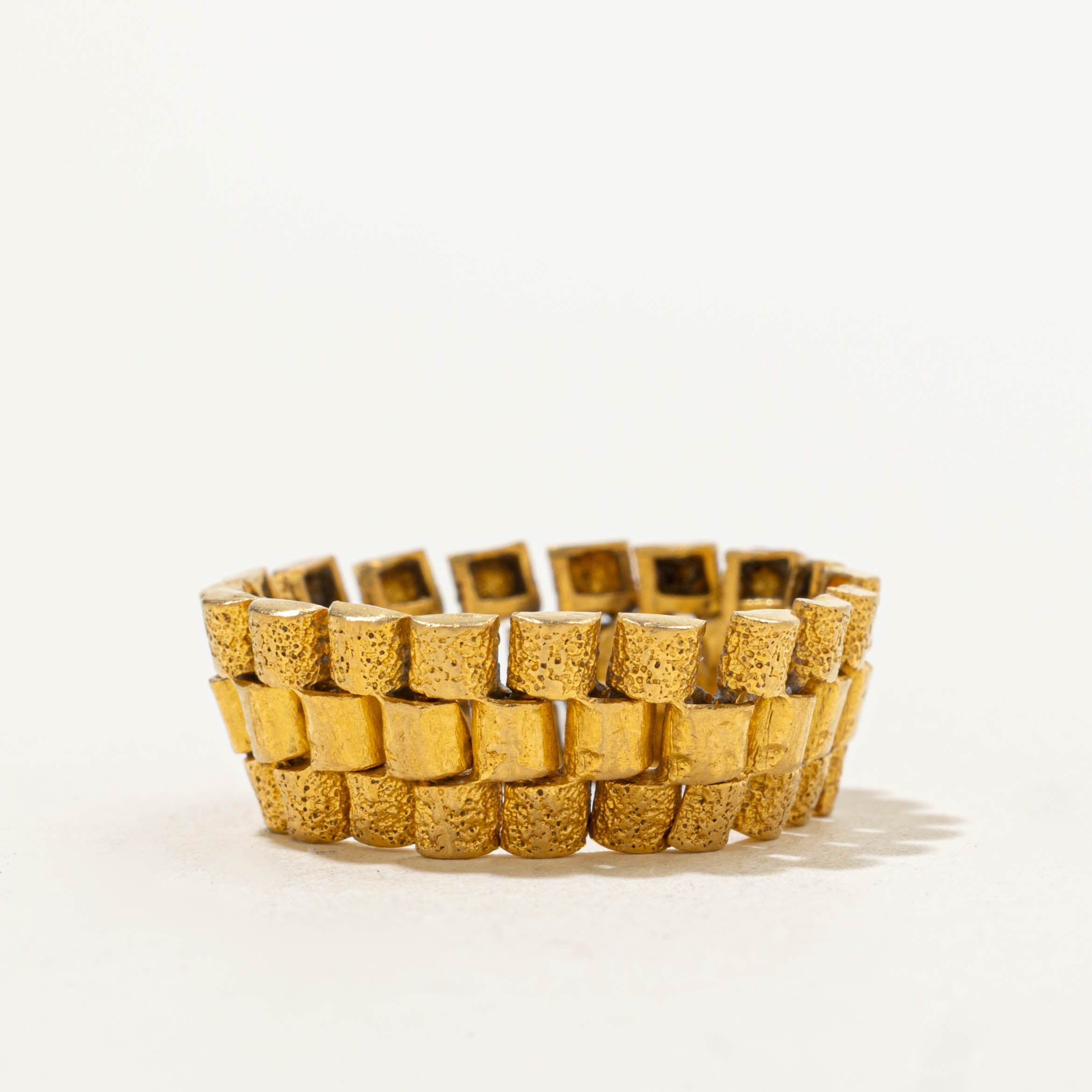 24k Textured Panther Link Chain Band | 7.95mm | SZ 7.25