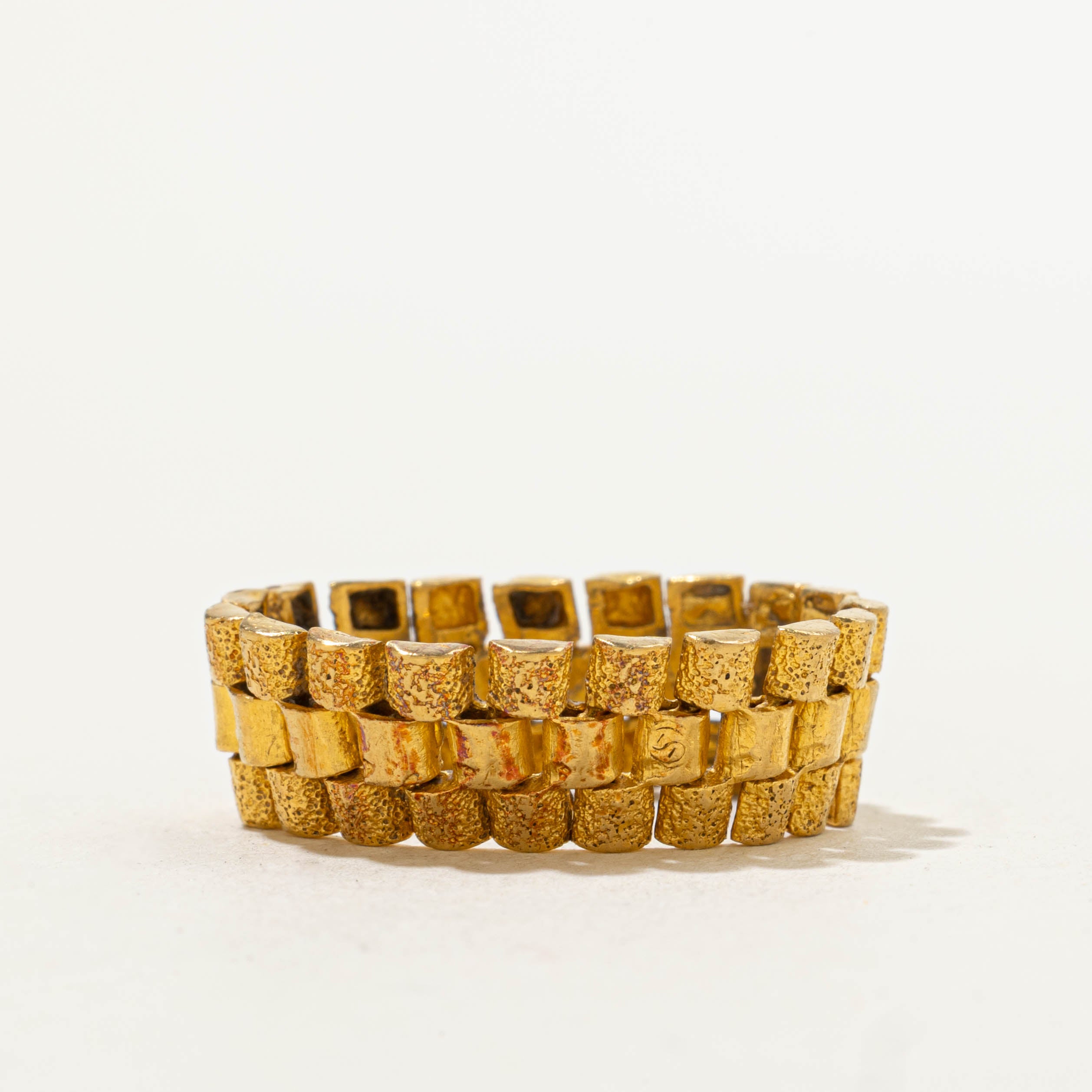 24k Textured Panther Link Chain Band | 7.95mm | SZ 7.25