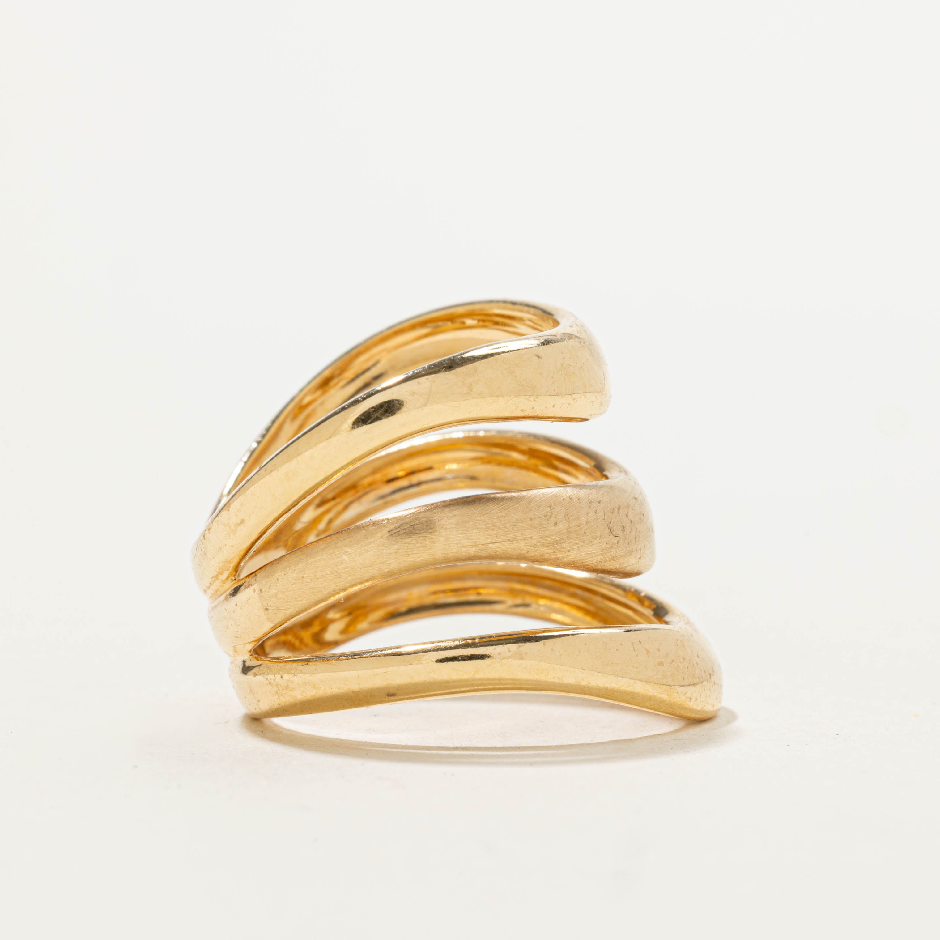 Italian 18k Yellow Gold Layered Ring | SZ 8.75