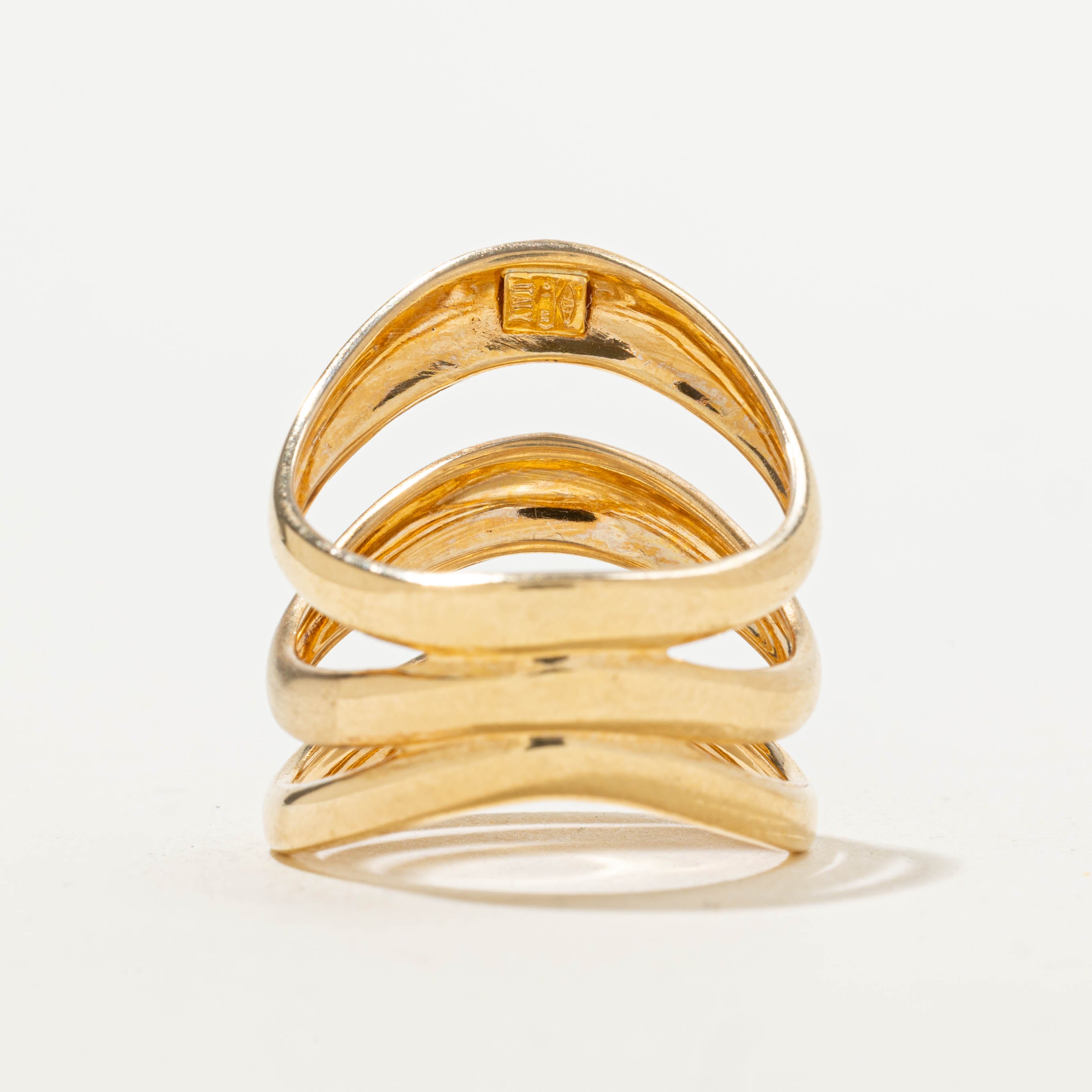 Italian 18k Yellow Gold Layered Ring | SZ 8.75