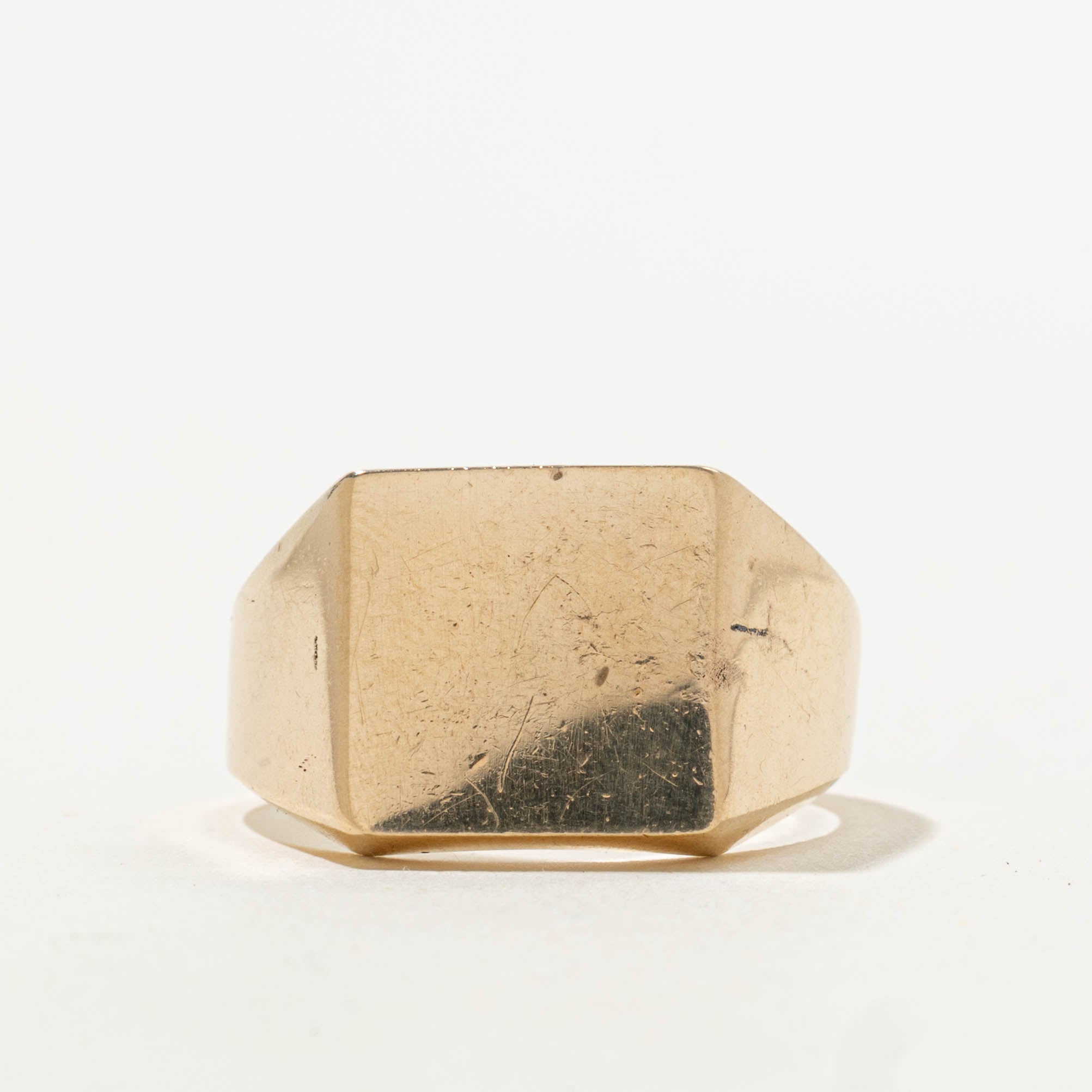 10k Yellow Gold Chunky Signet Ring | SZ 8.75