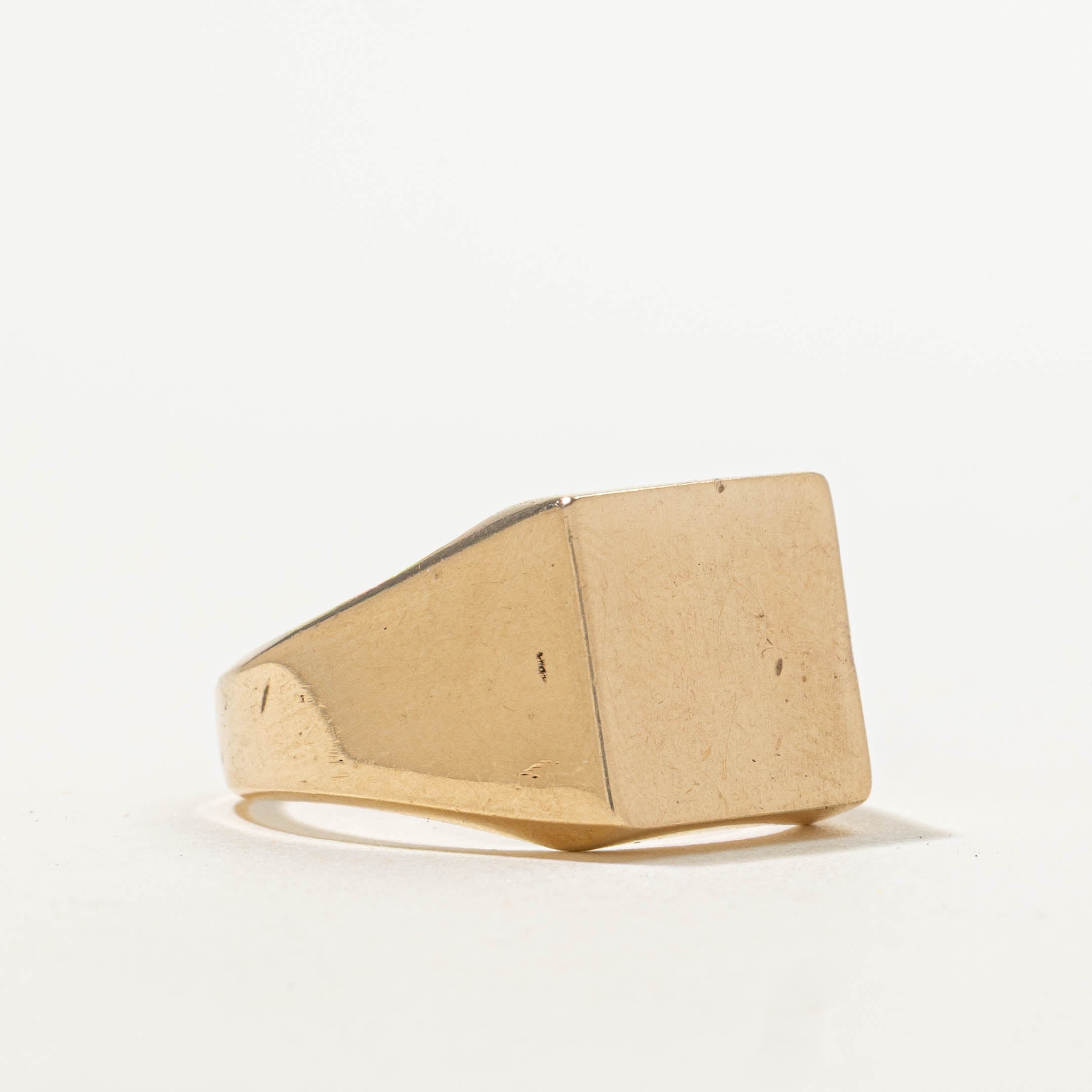 10k Yellow Gold Chunky Signet Ring | SZ 8.75
