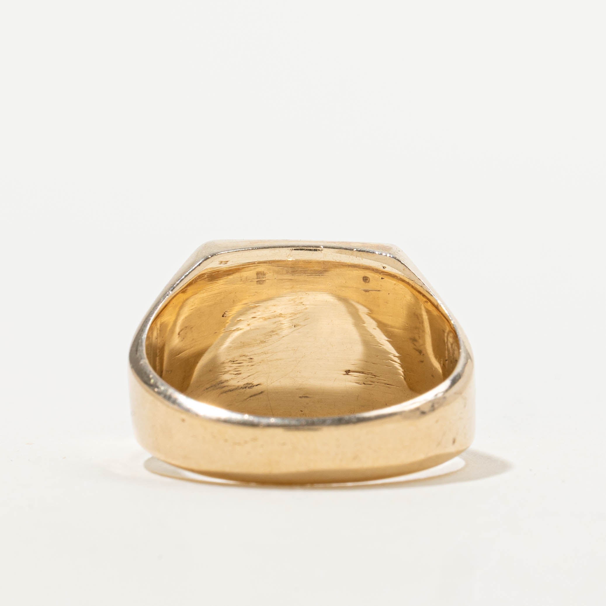 10k Yellow Gold Chunky Signet Ring | SZ 8.75