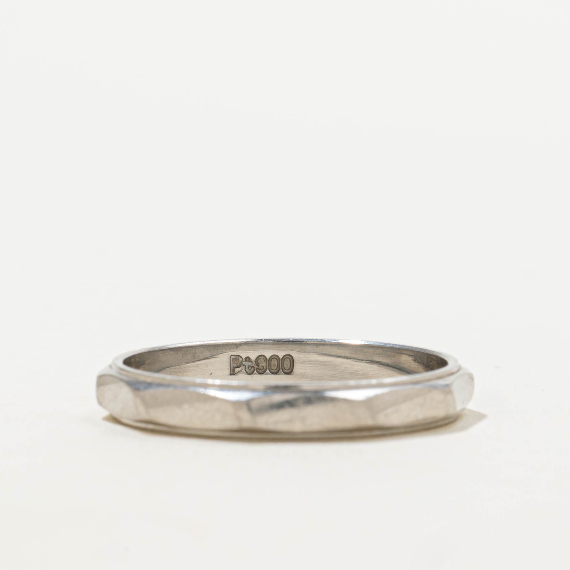 950 Platinum Geometric Band | 3.00mm | SZ 7.25